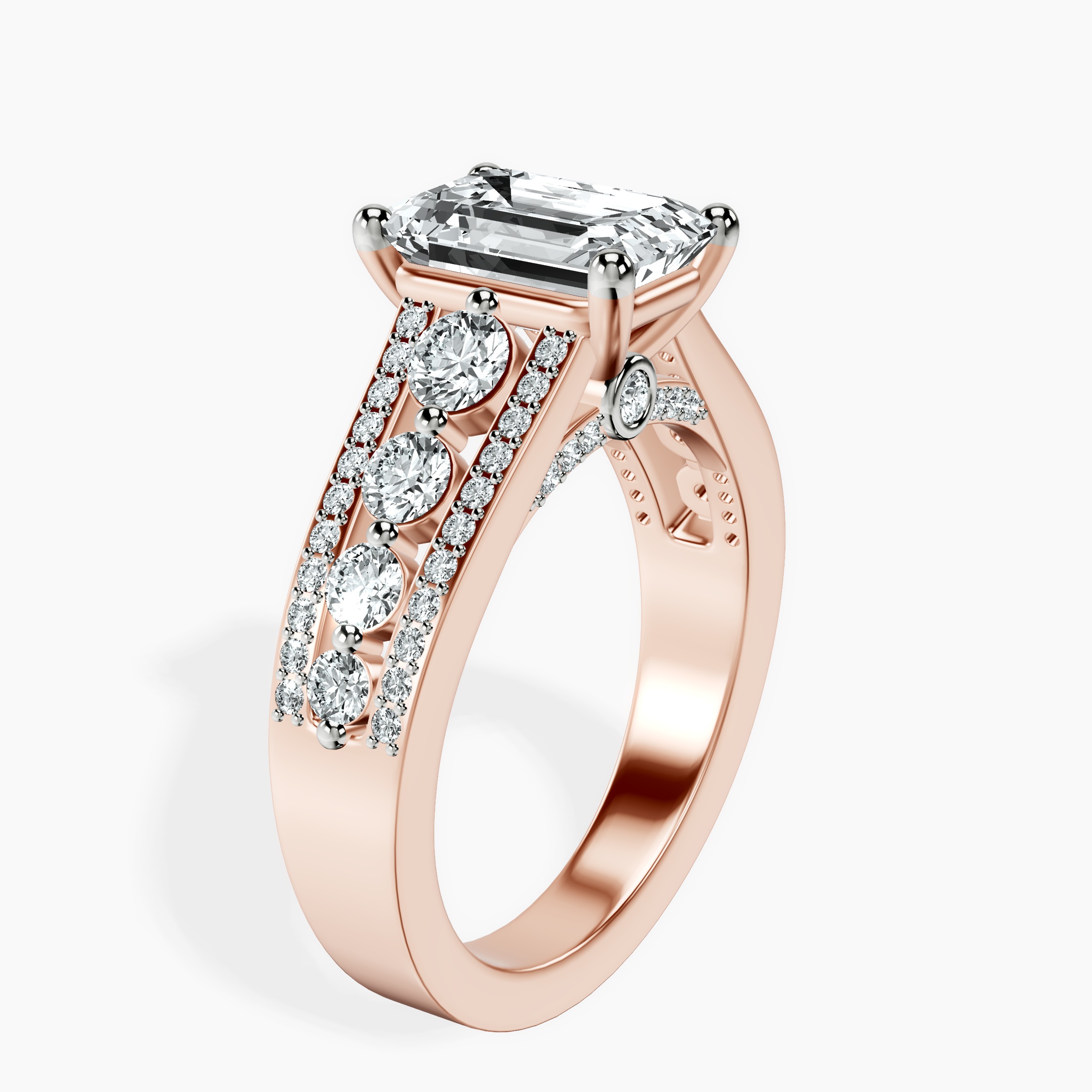 1.48 ct. emerald Eos Spark Lab Diamond Ring in 14kt rose gold standing product image one