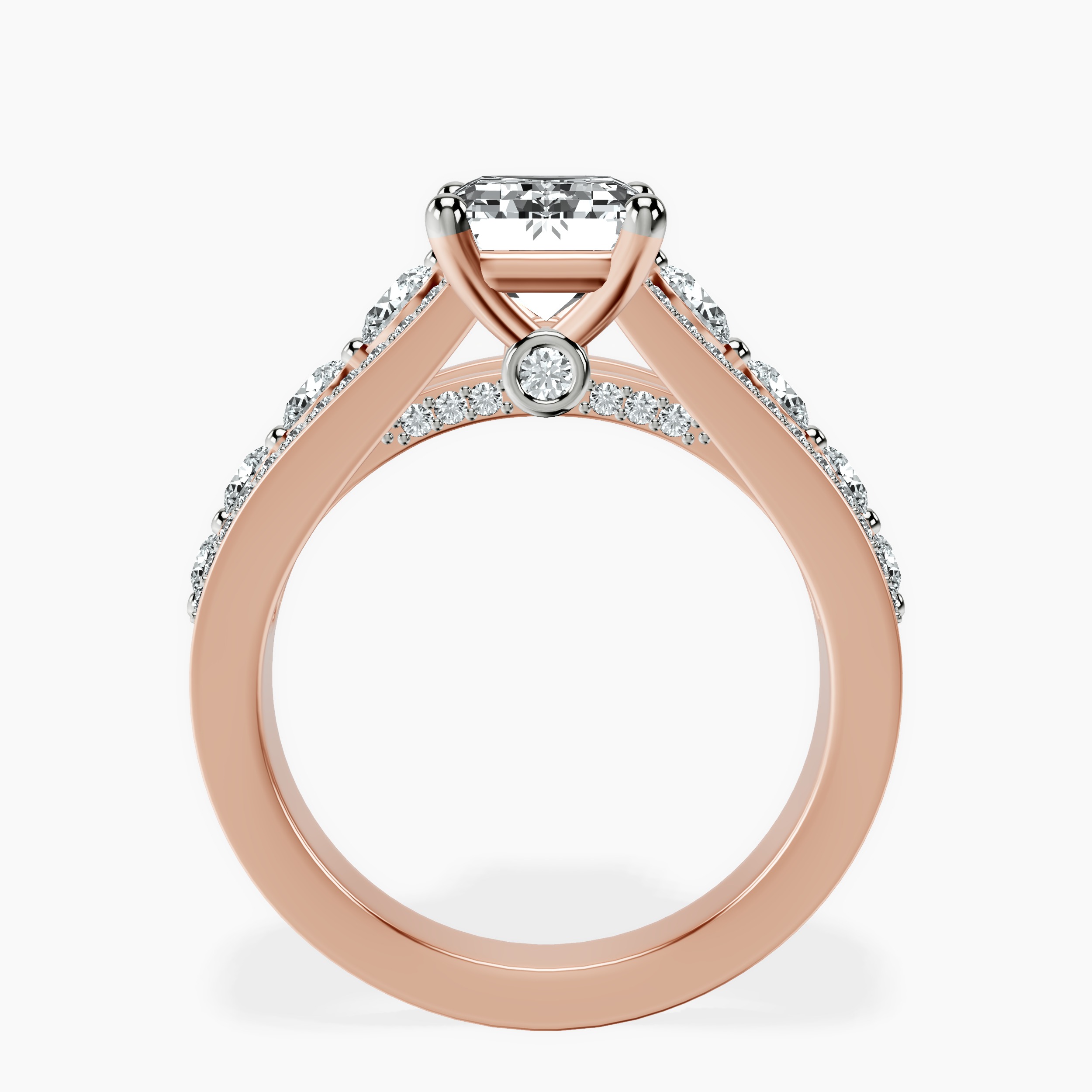 1.48 ct. emerald Eos Spark Lab Diamond Ring in 14kt rose gold side right image one