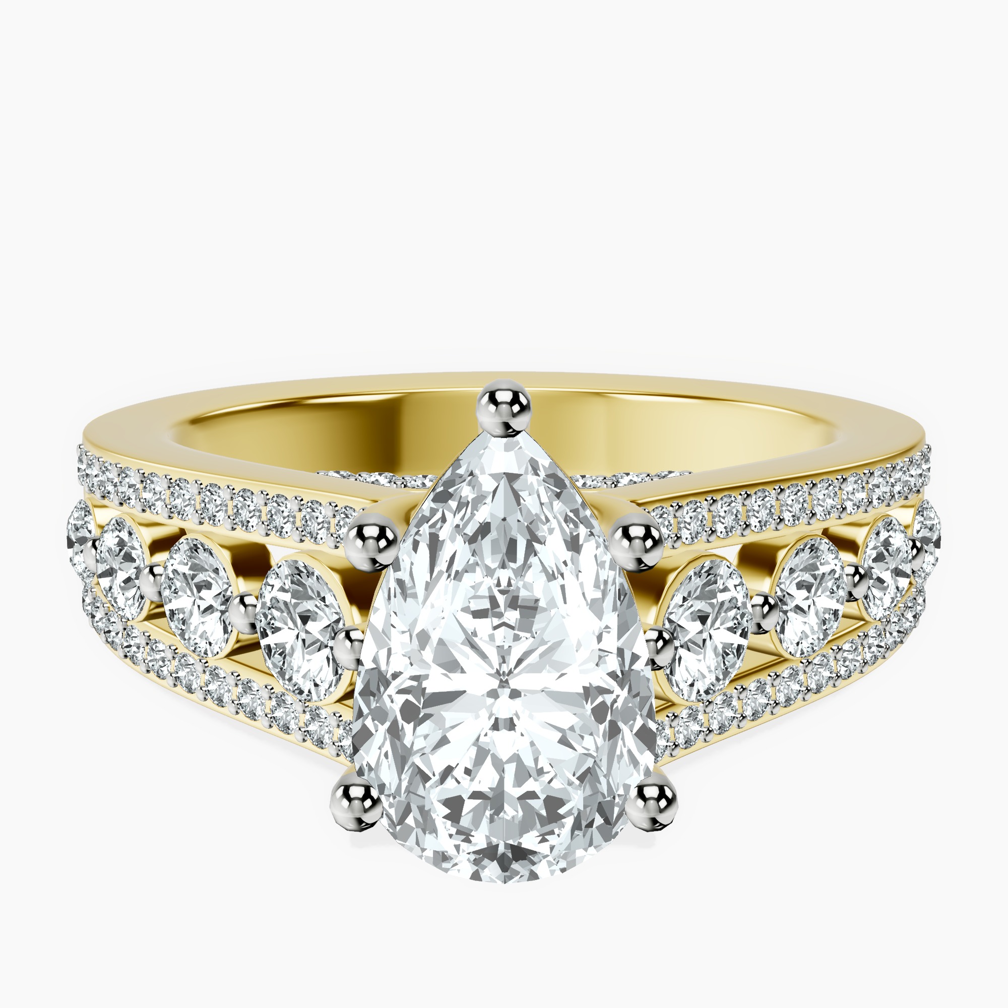 2.59 ct. pear Eos Spark Lab Diamond Ring in 18kt yellow gold rtr top