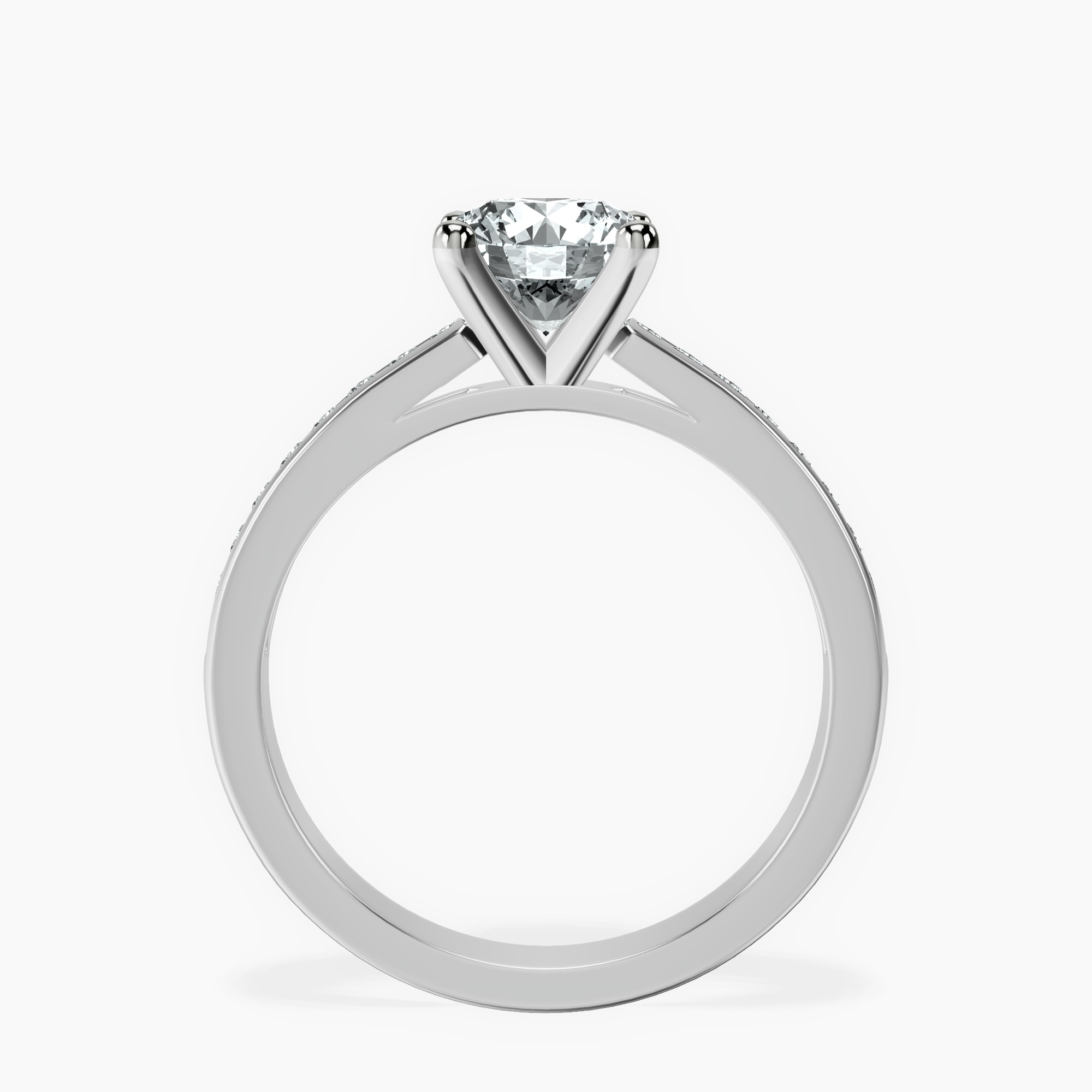 1.02 ct. round Lucent Side Channel Set Lab Diamond Ring in platinum side right image one