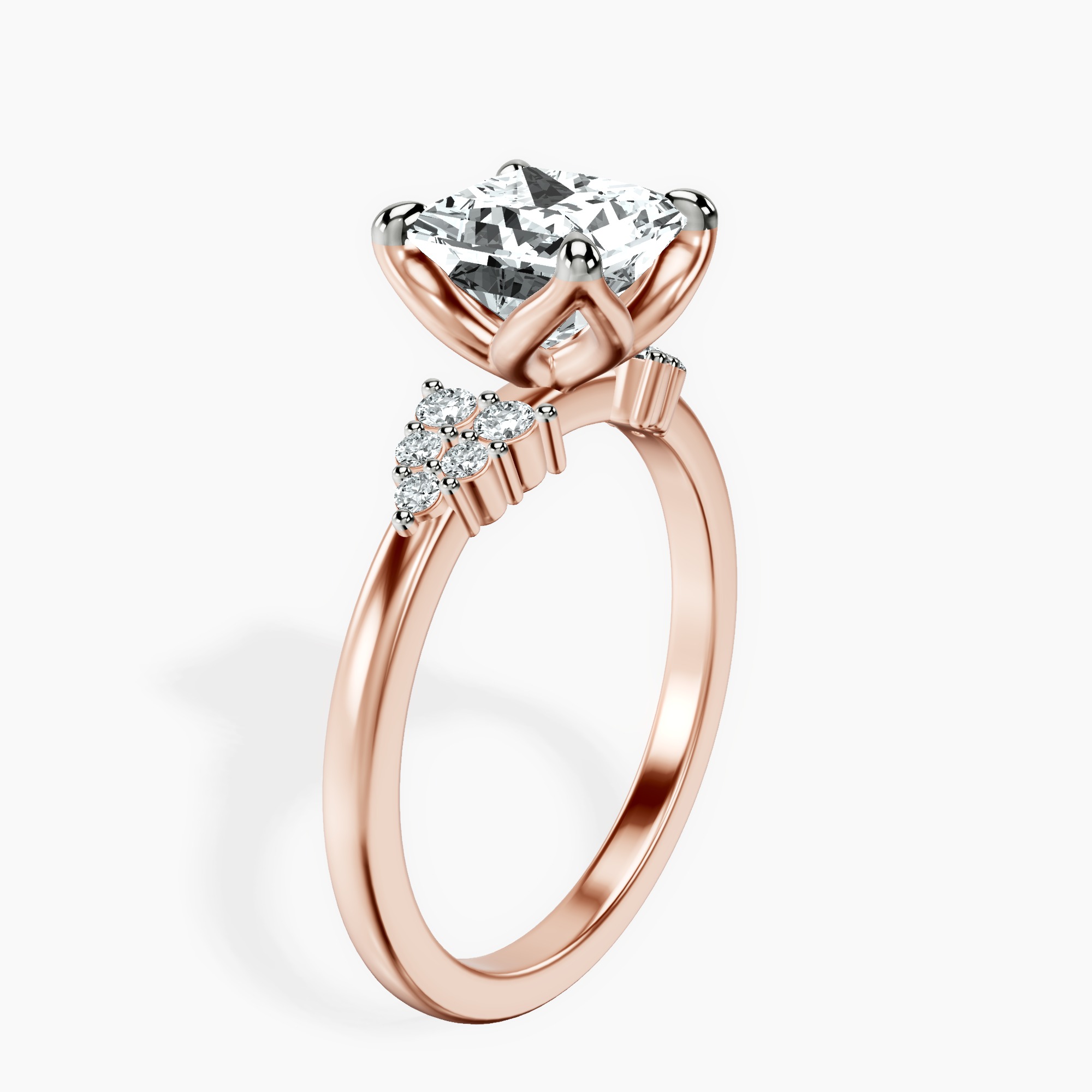 2.80 ct. princess Vesper Lab Diamond Ring in 10kt rose gold standing product image one