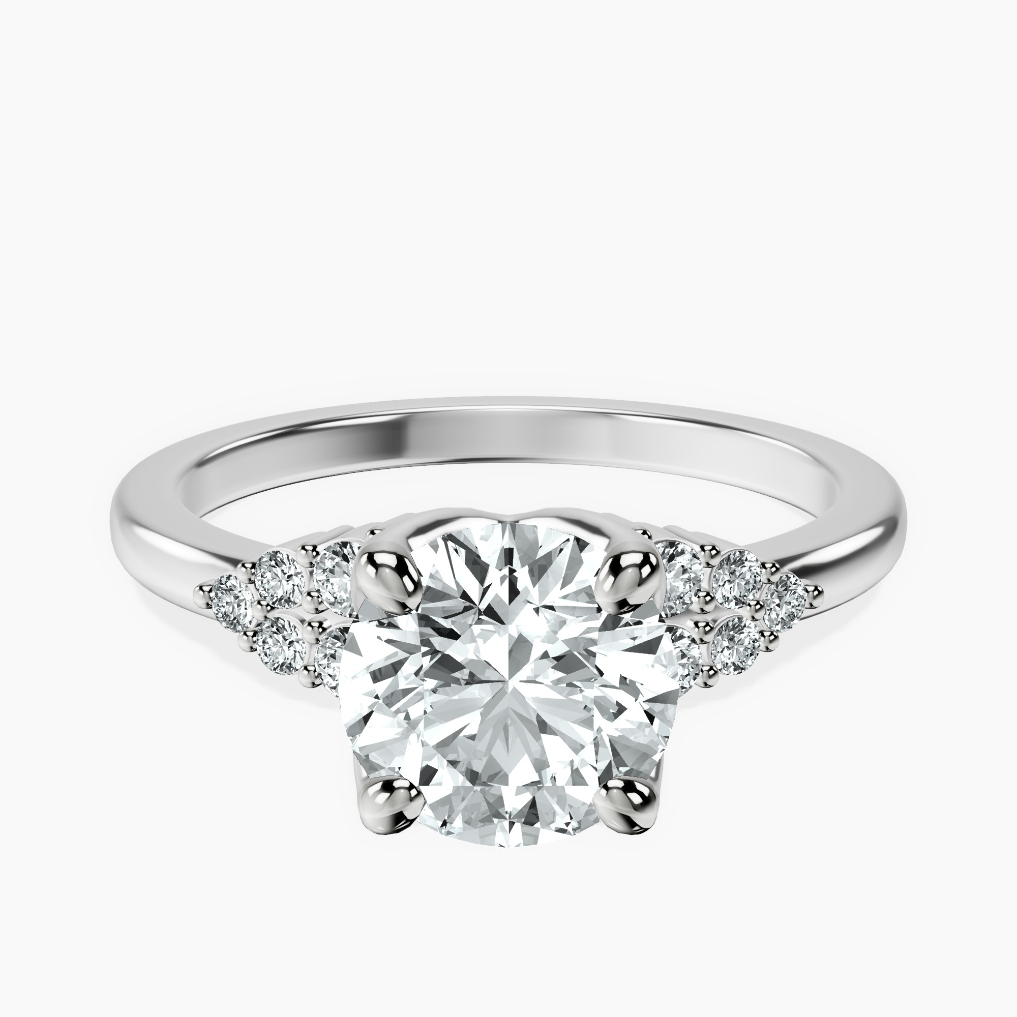 1.39 ct. round Vesper Lab Diamond Ring in 10kt white gold rtr top