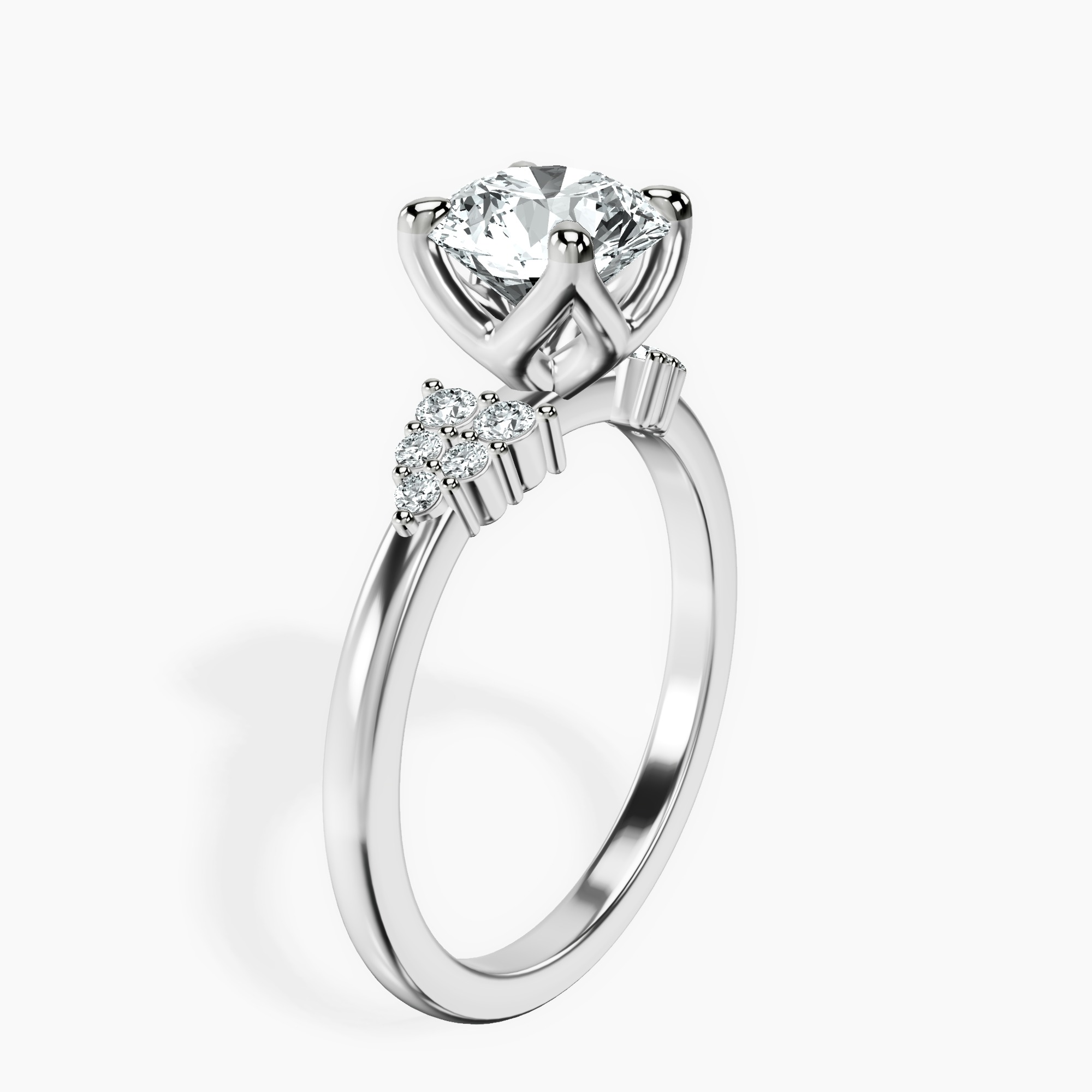 1.39 ct. round Vesper Lab Diamond Ring in 10kt white gold standing product image one