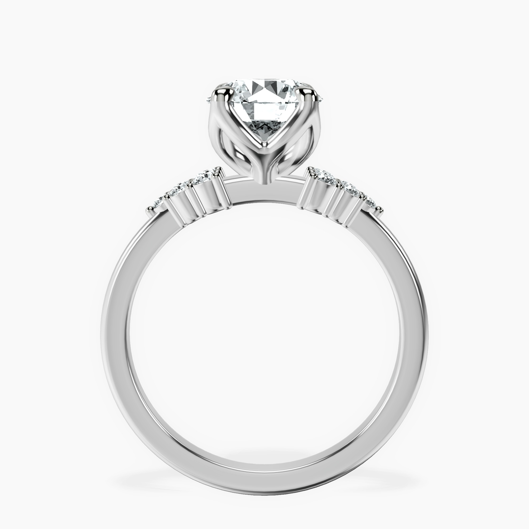 1.39 ct. round Vesper Lab Diamond Ring in 10kt white gold side right image one