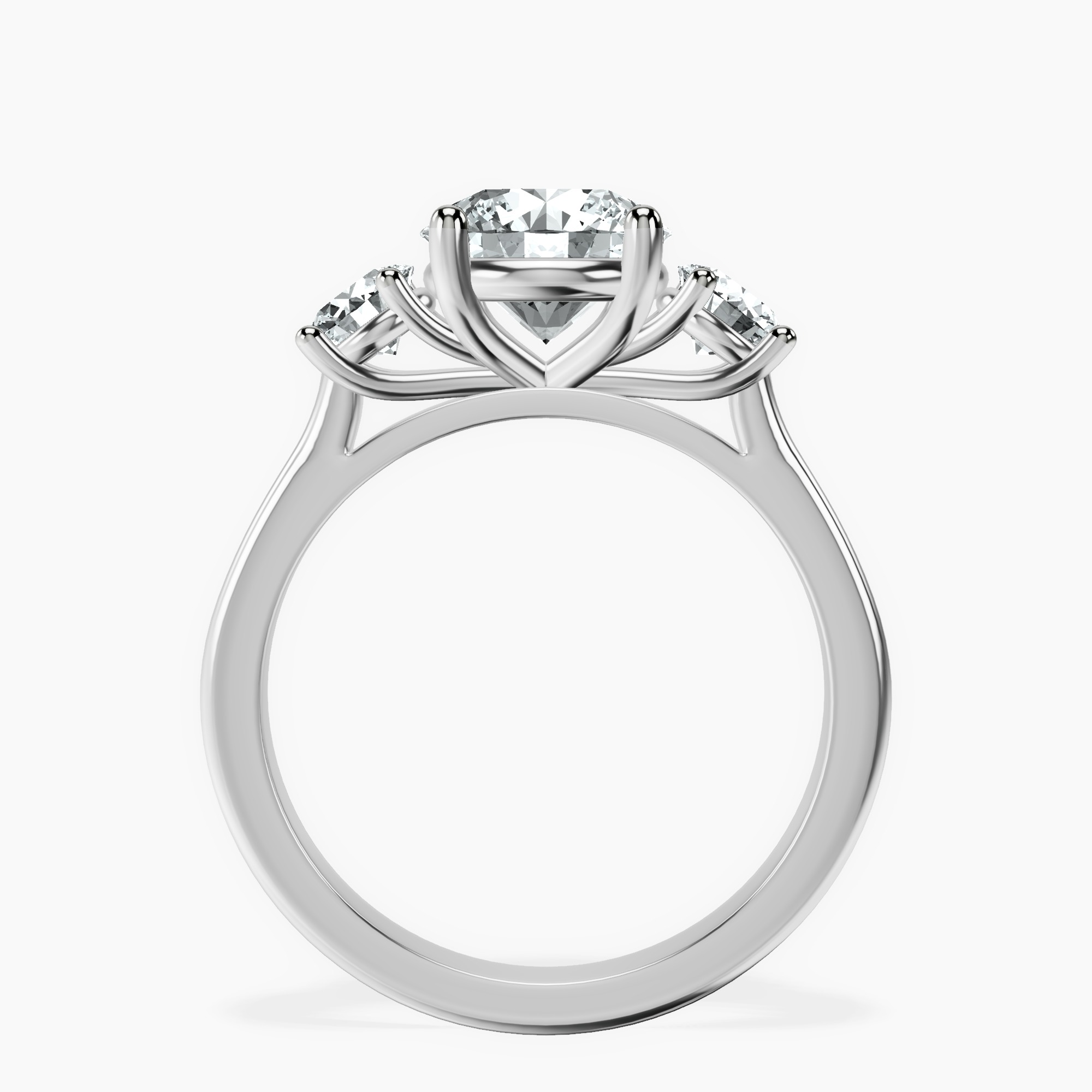 1.39 ct. round Evelina Round Three Stone Lab Diamond Ring in 10kt white gold side right image one