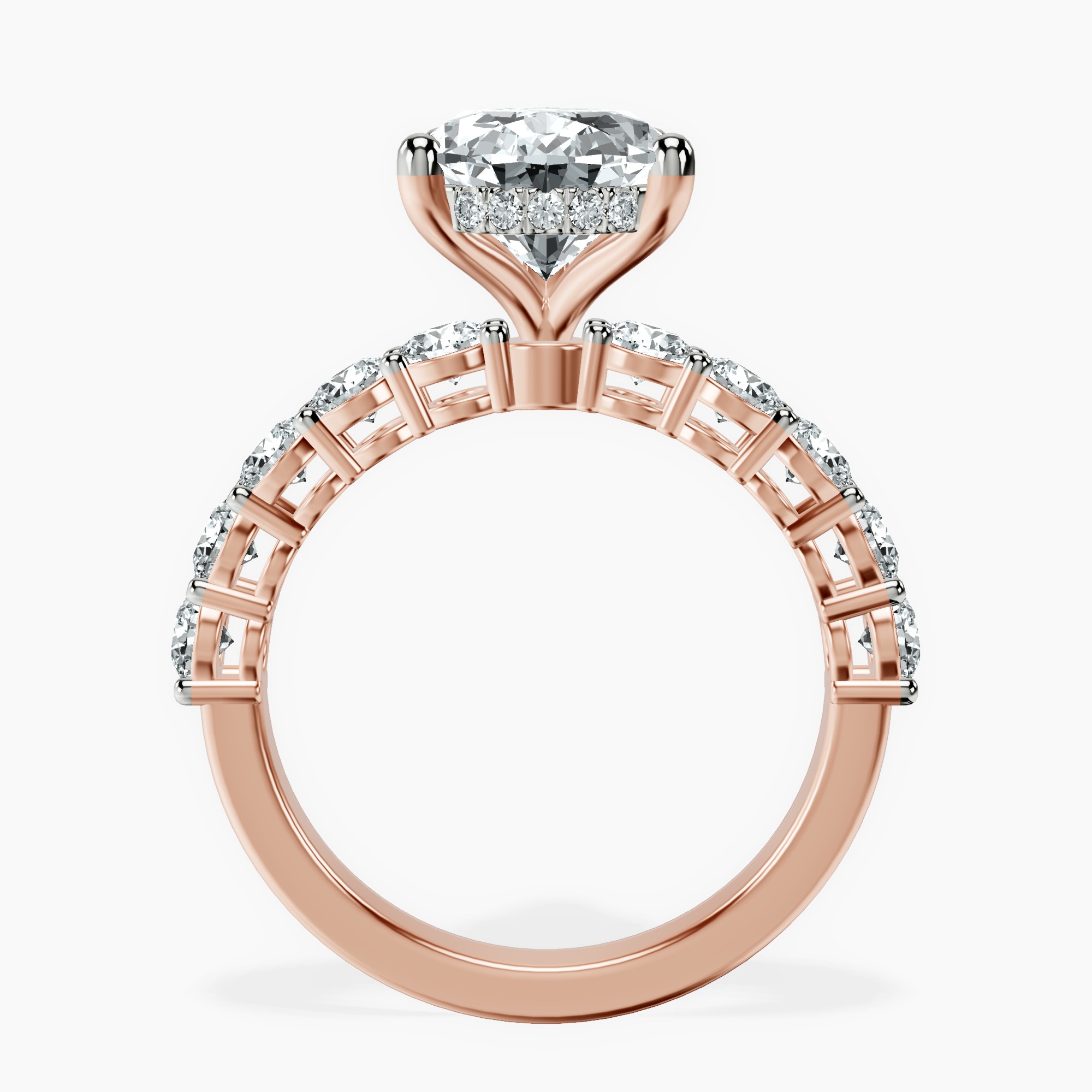 1.34 ct. pear Elinor Side Round Lab Diamond Ring in 10kt rose gold side right image one