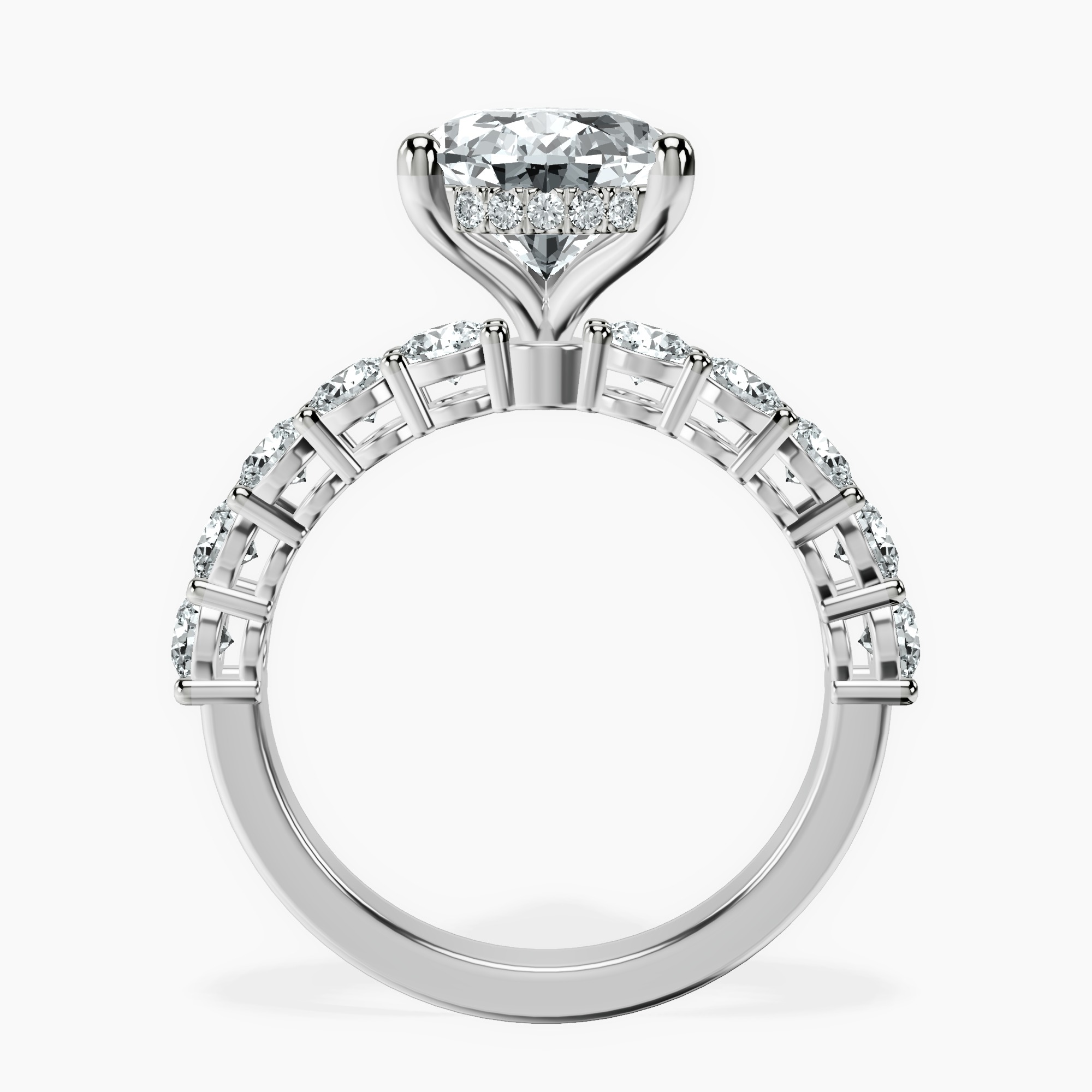 1.45 ct. pear Elinor Side Round Lab Diamond Ring in 18kt white gold side right image one