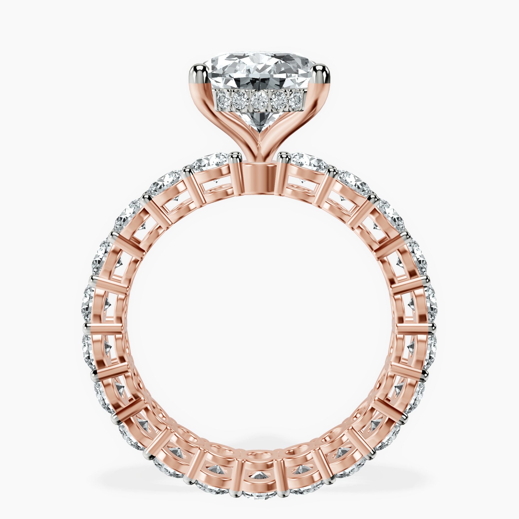 2.59 ct. pear Georgiana Side Round Lab Diamond Ring in 14kt rose gold side right image one