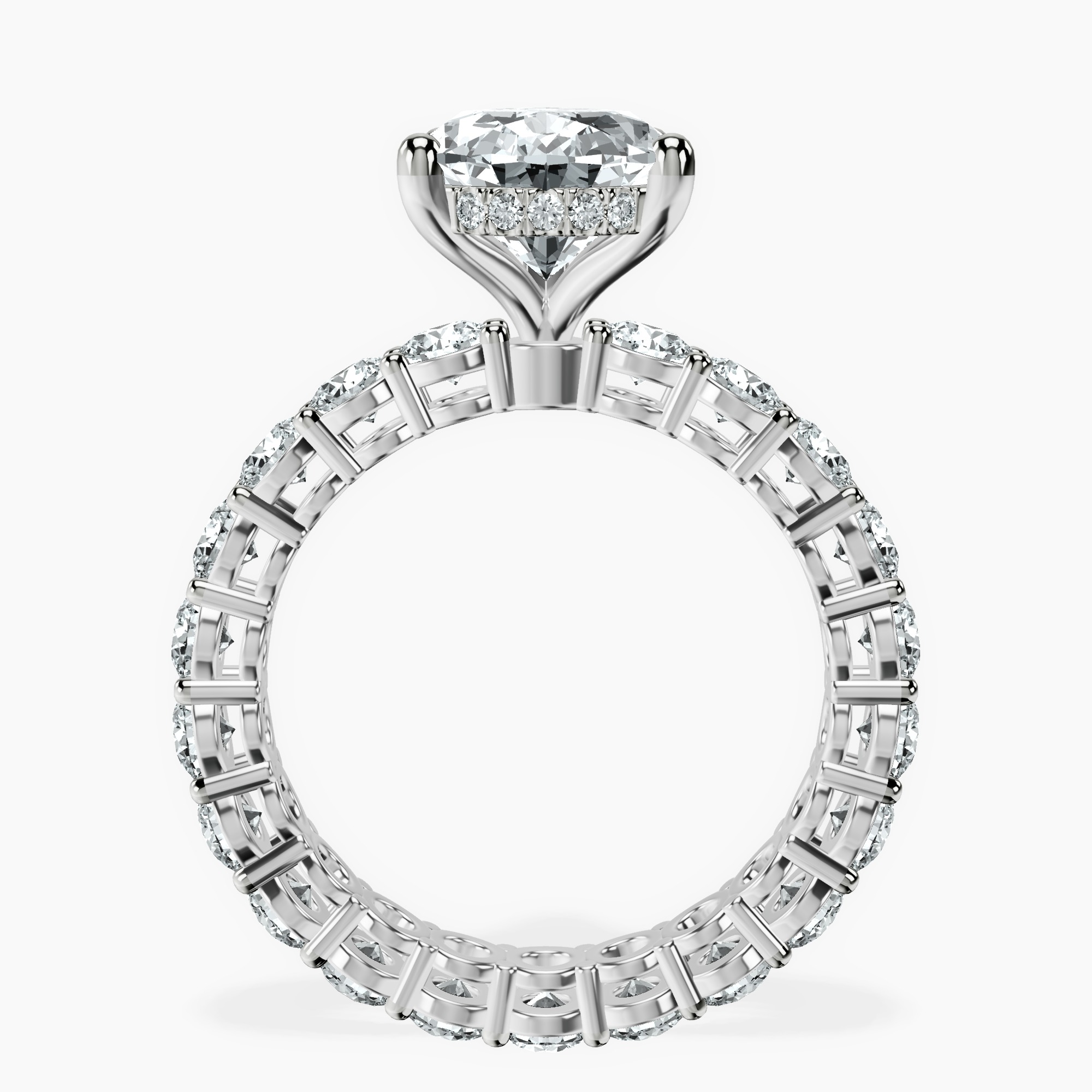2.96 ct. pear Georgiana Side Round Lab Diamond Ring in 10kt white gold side right image one