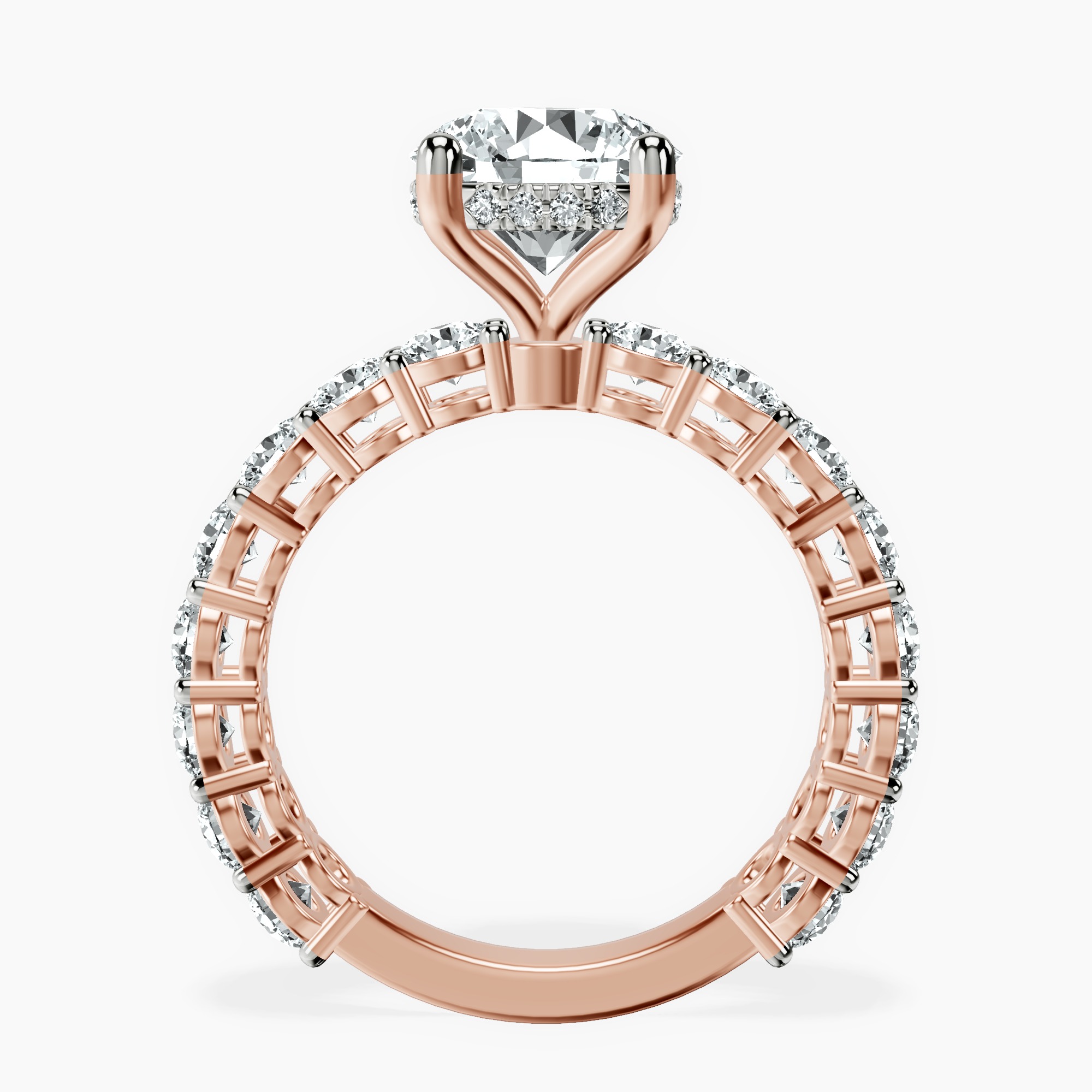 1.39 ct. round Arabella Side Round Lab Diamond Ring in 18kt rose gold side right image one