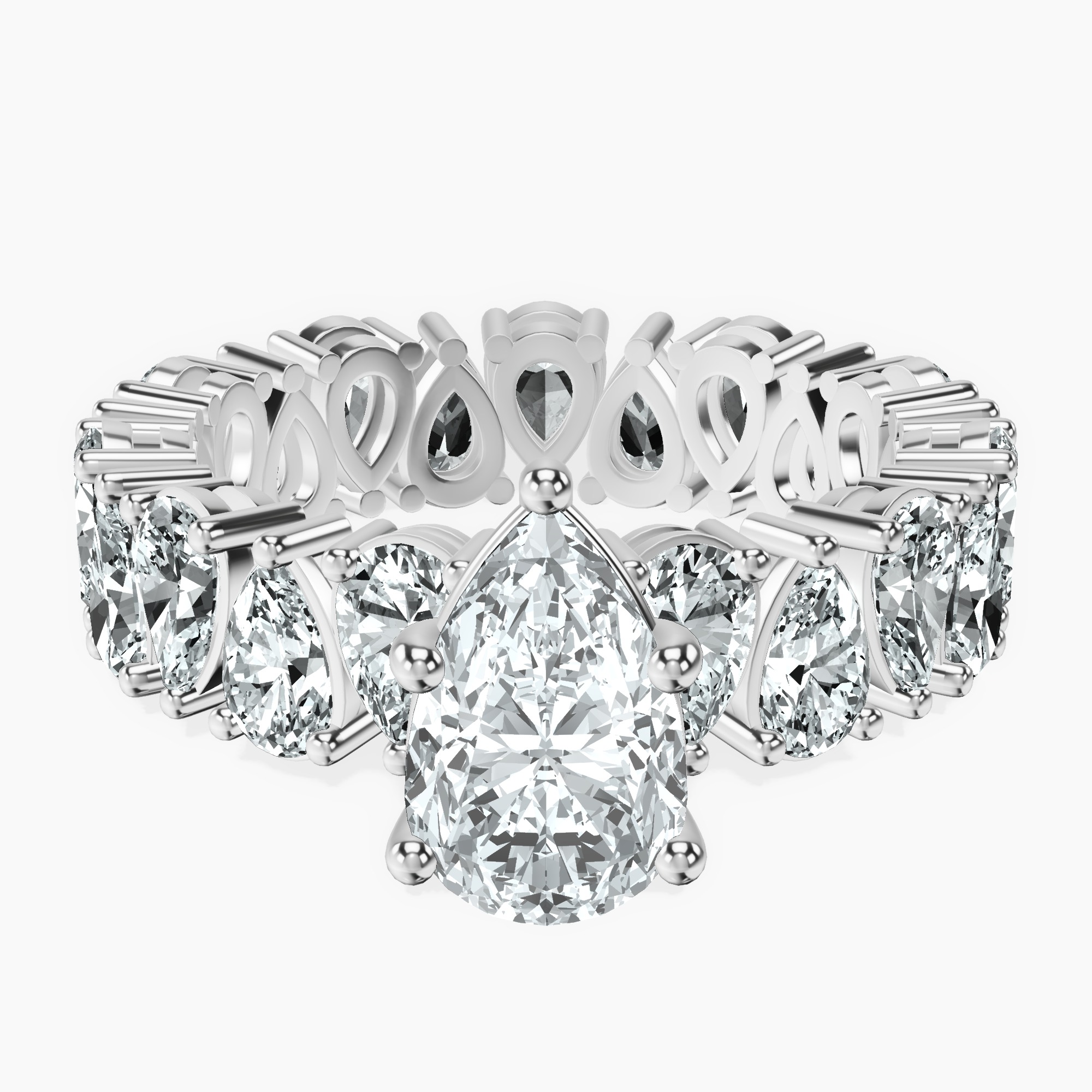 1.34 ct. pear Cordelia Side Pear Lab Diamond Ring in platinum rtr top