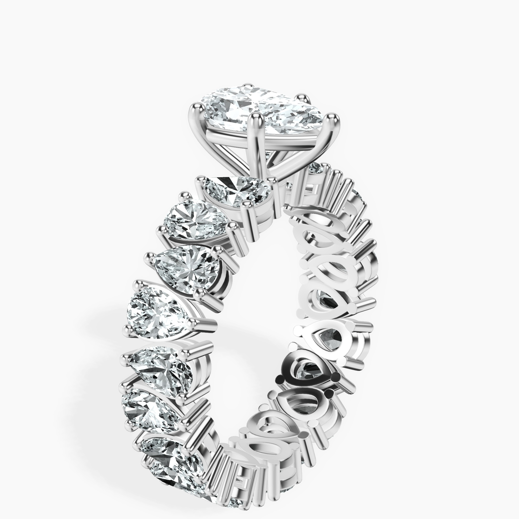 1.34 ct. pear Cordelia Side Pear Lab Diamond Ring in platinum standing product image one