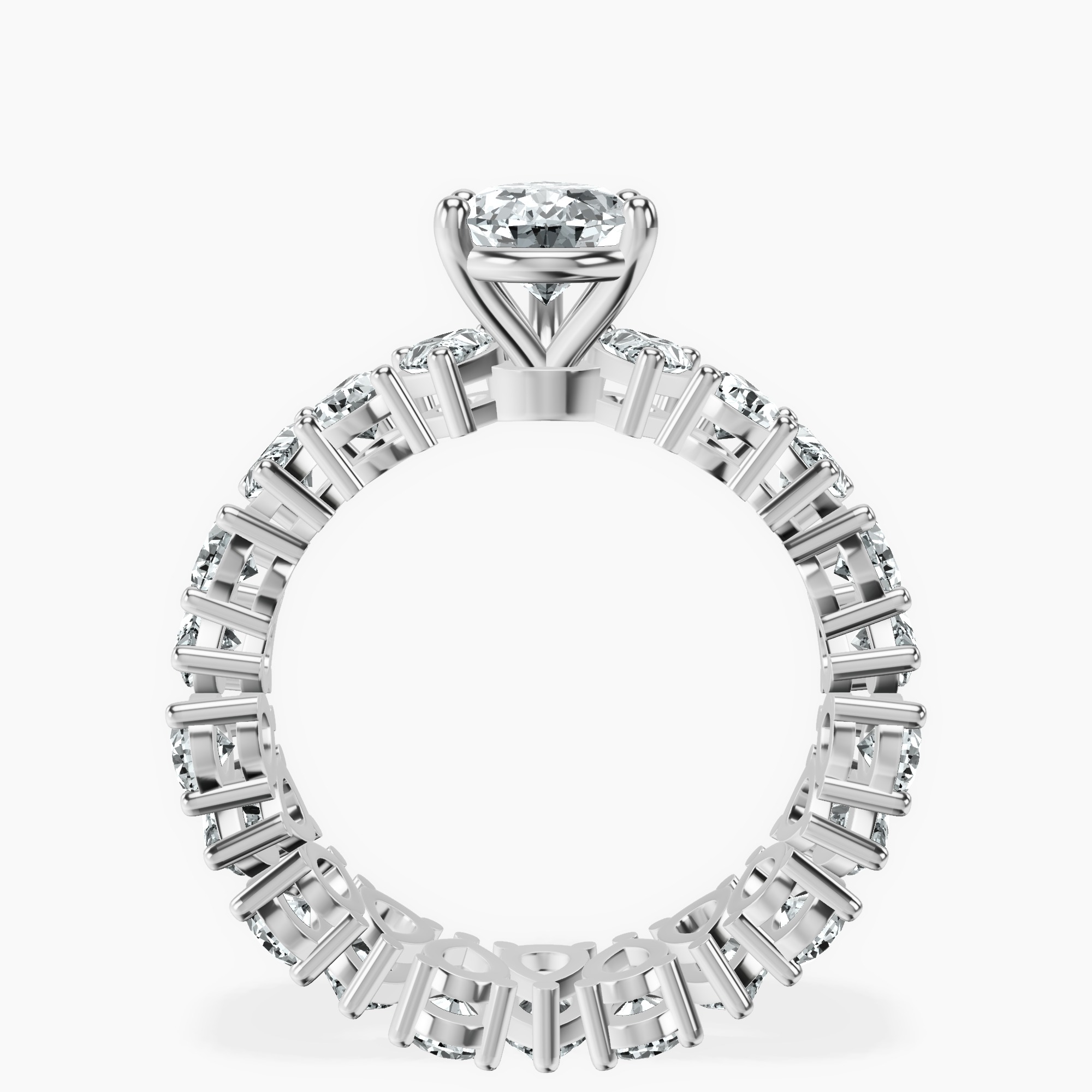 1.34 ct. pear Cordelia Side Pear Lab Diamond Ring in platinum side right image one