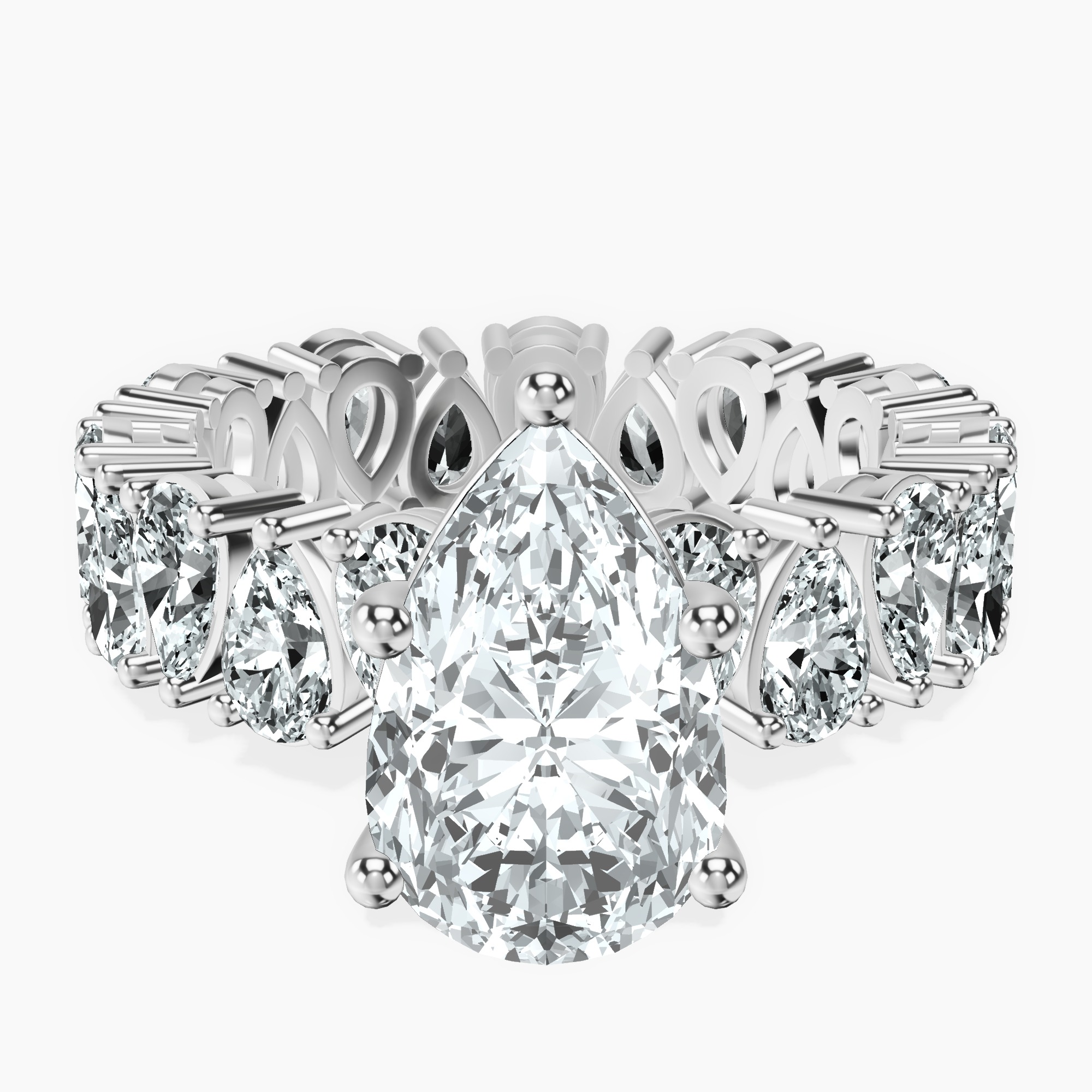 2.96 ct. pear Cordelia Side Pear Lab Diamond Ring in platinum rtr top