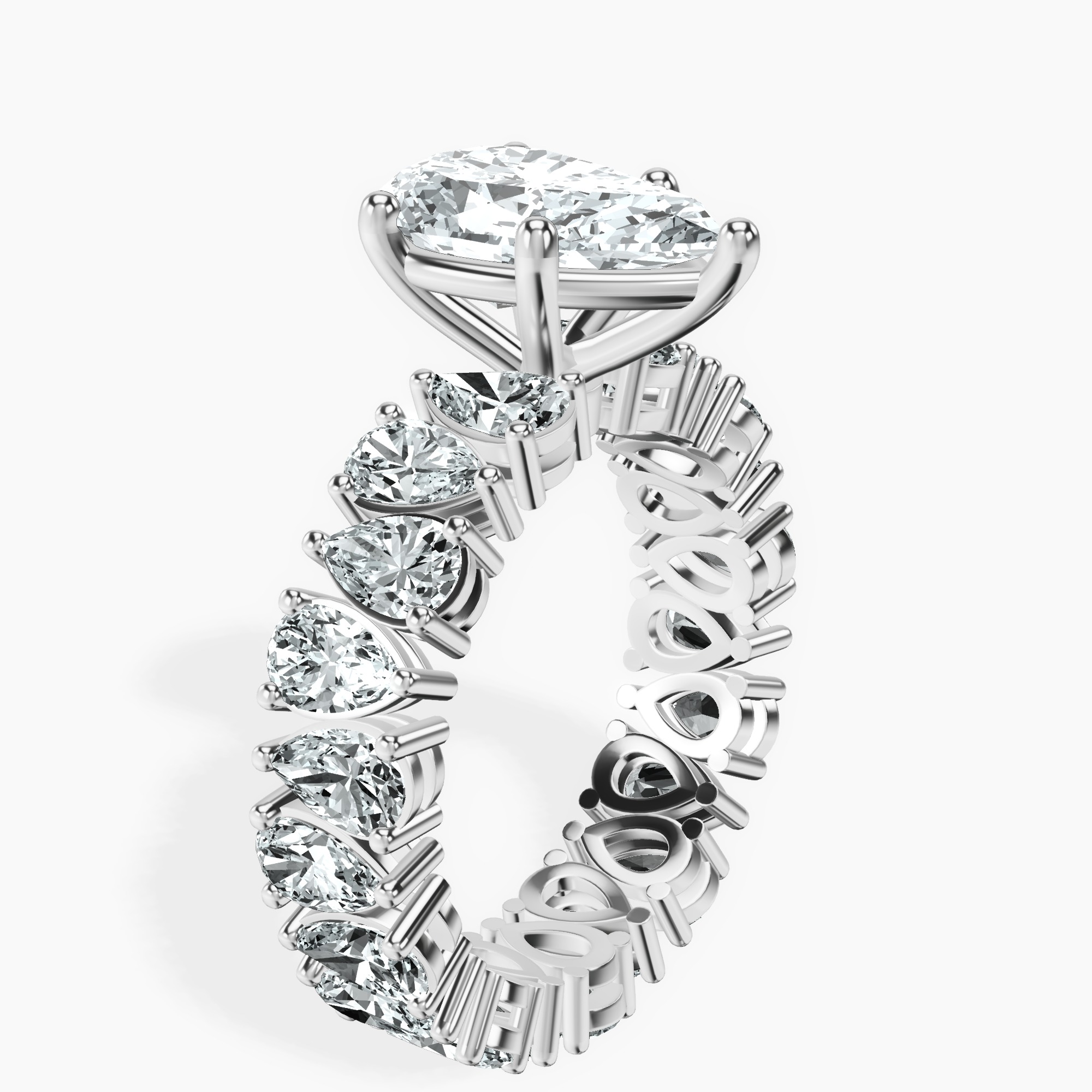 2.96 ct. pear Cordelia Side Pear Lab Diamond Ring in platinum standing product image one