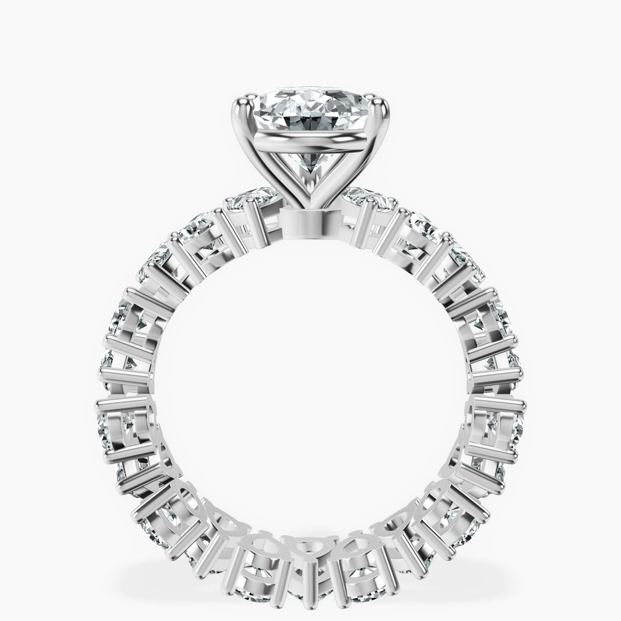2.96 ct. pear Cordelia Side Pear Lab Diamond Ring in platinum side right image one