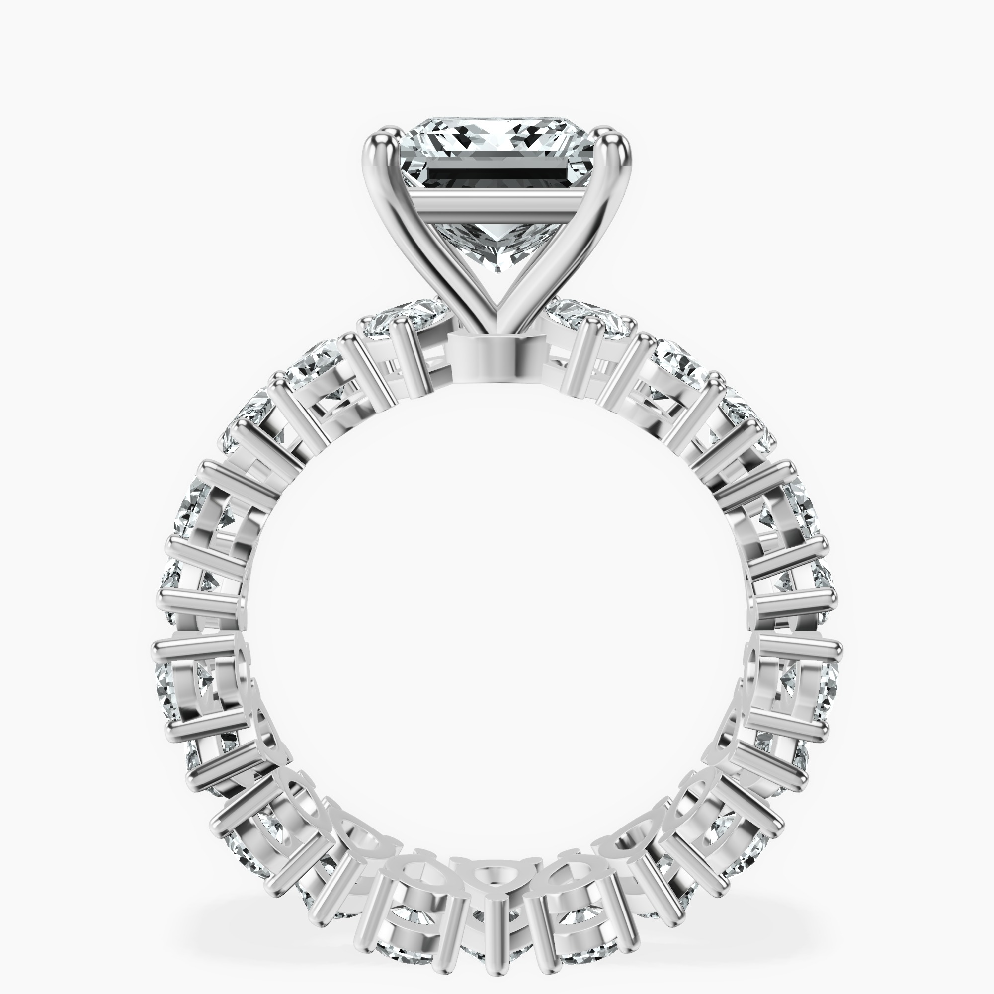 2.81 ct. princess Cordelia Side Pear Lab Diamond Ring in 14kt white gold side right image one