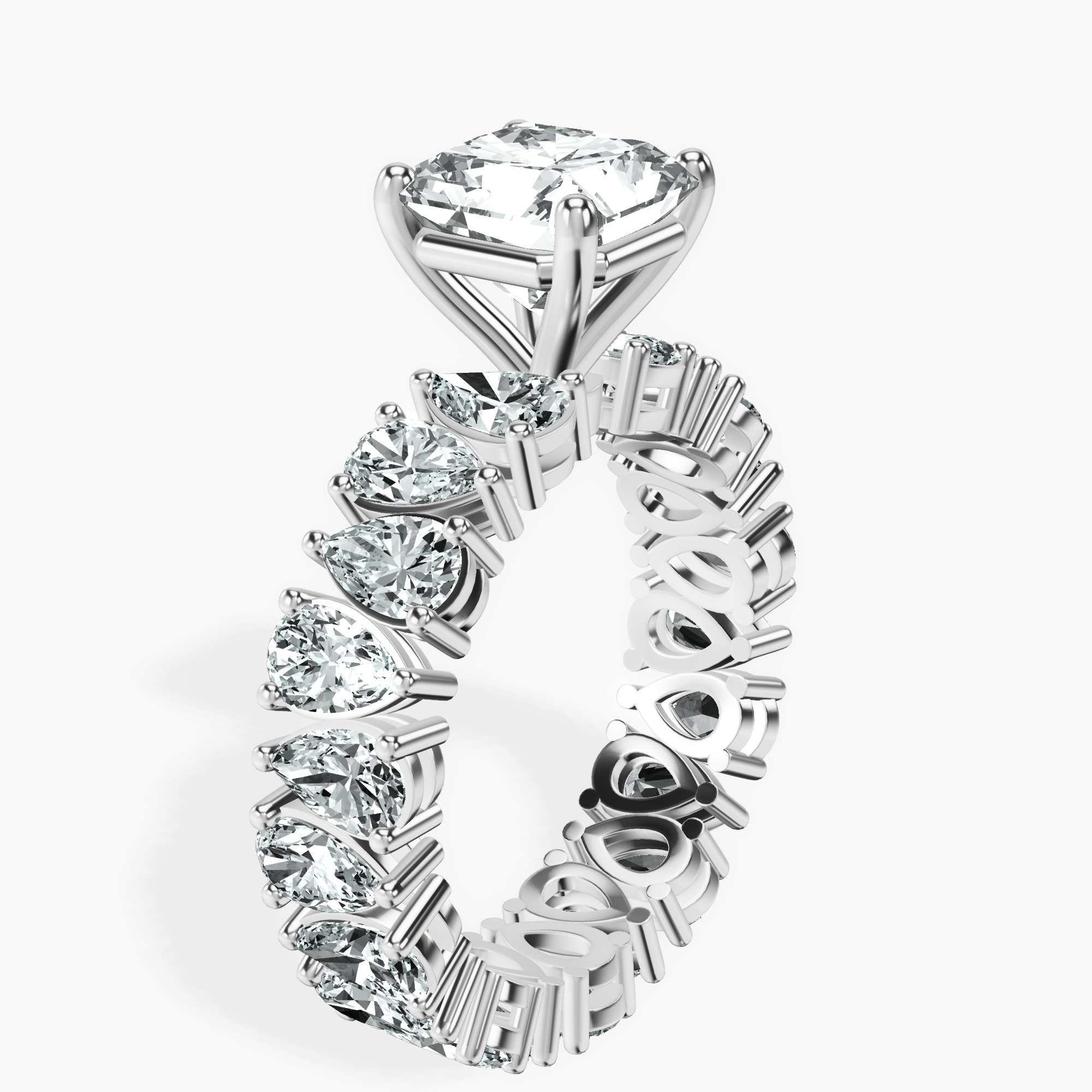 2.94 ct. radiant Cordelia Side Pear Lab Diamond Ring in 14kt white gold standing product image one