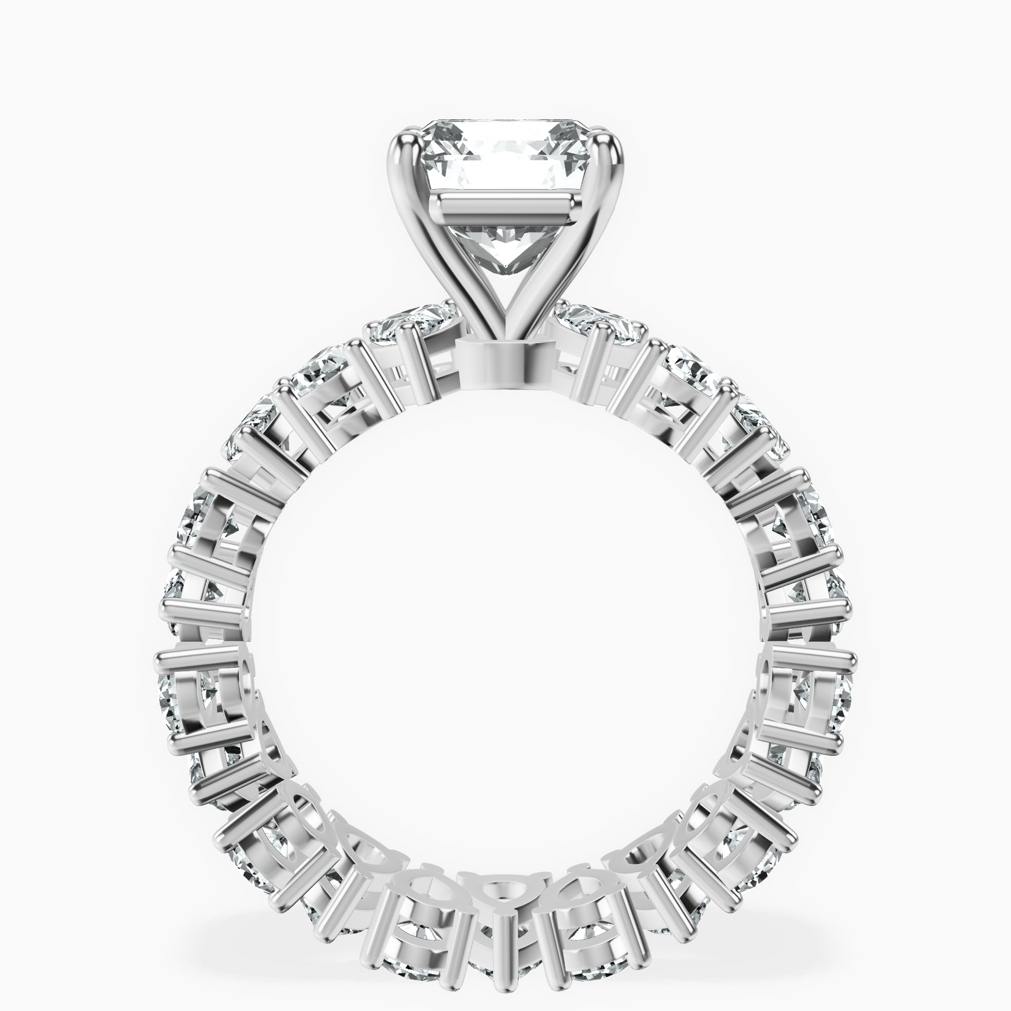 2.94 ct. radiant Cordelia Side Pear Lab Diamond Ring in 14kt white gold side right image one