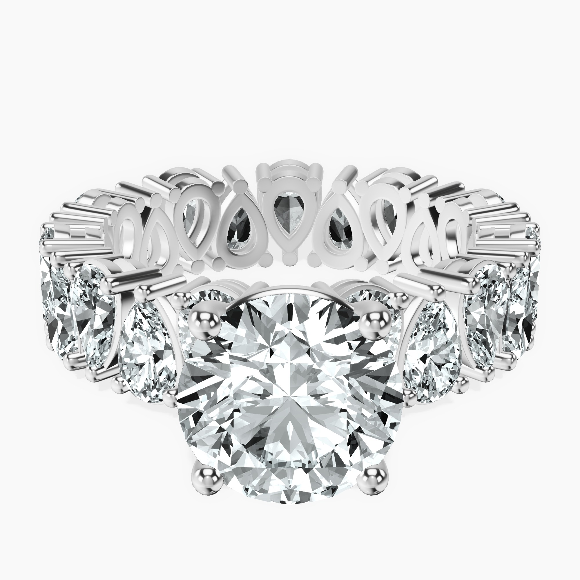 2.04 ct. round Cordelia Side Pear Lab Diamond Ring in 10kt white gold rtr top