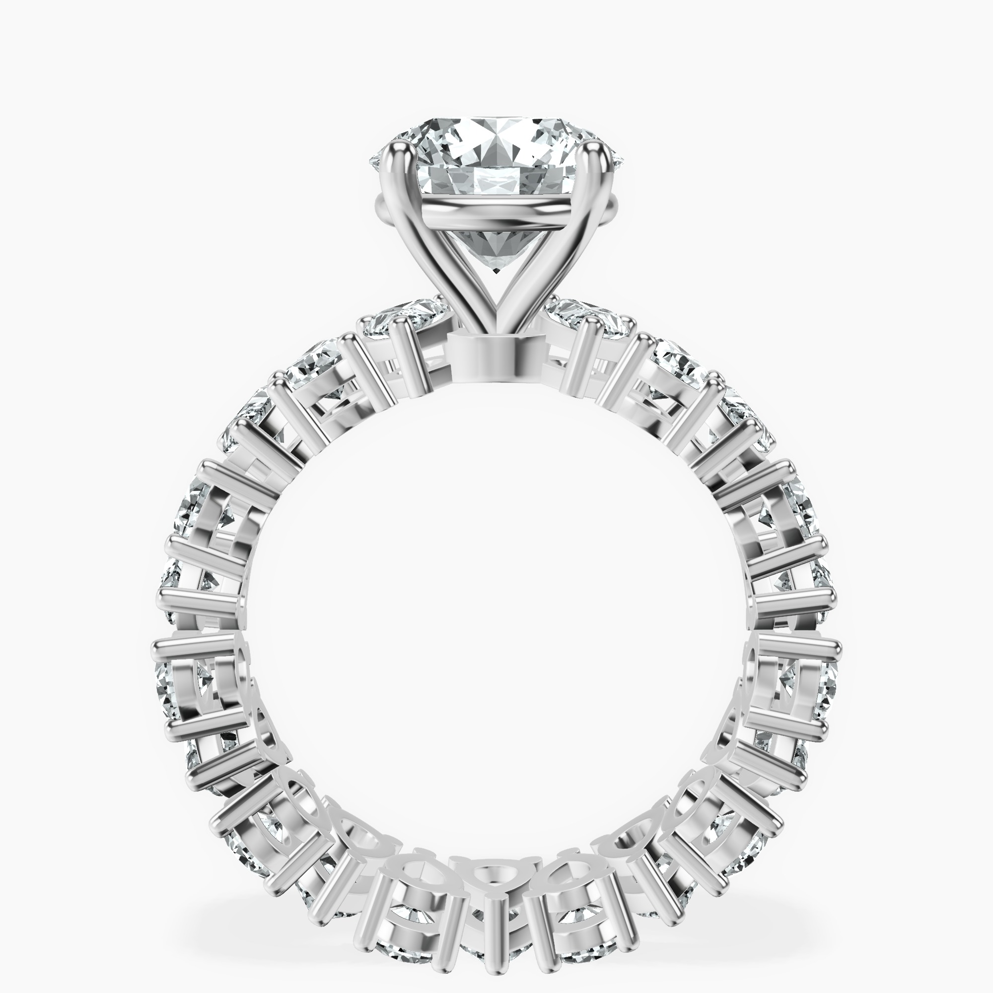 2.04 ct. round Cordelia Side Pear Lab Diamond Ring in 10kt white gold side right image one