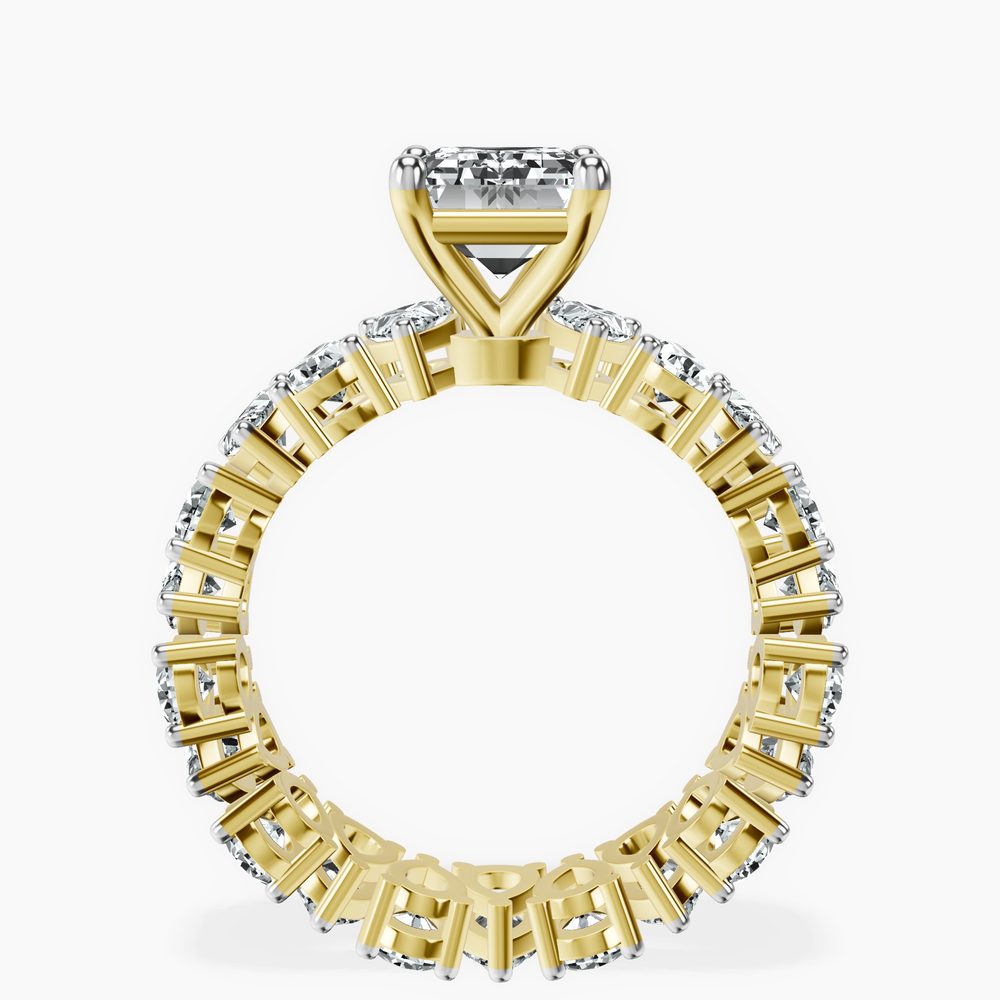 2.91 ct. emerald Cordelia Side Pear Lab Diamond Ring in 14kt yellow gold side right image one