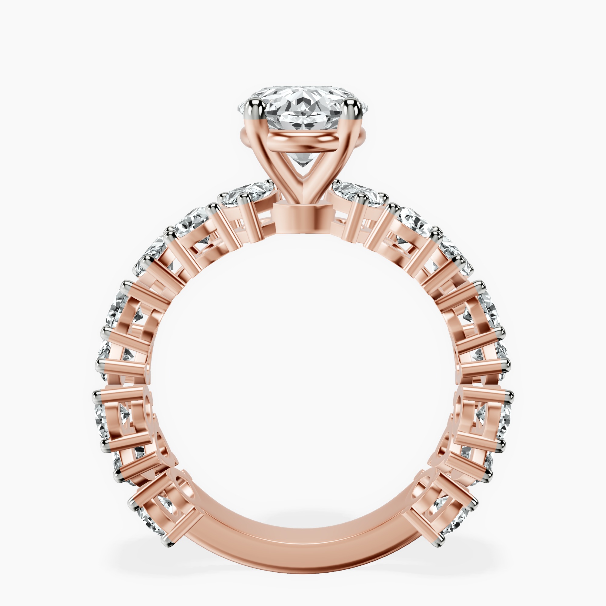2.40 ct. oval Esme Side Pear Lab Diamond Ring in 10kt rose gold side right image one