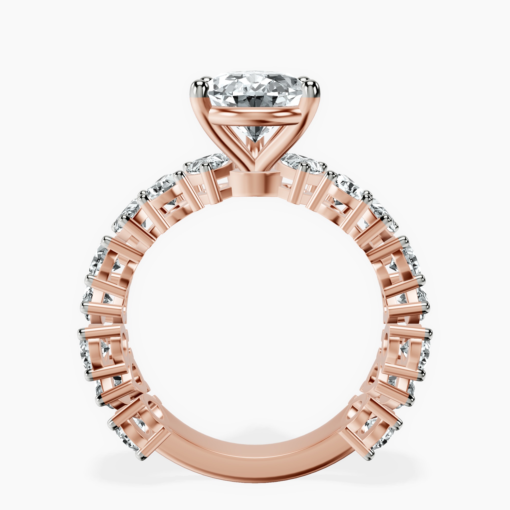 2.59 ct. pear Esme Side Pear Lab Diamond Ring in 18kt rose gold side right image one