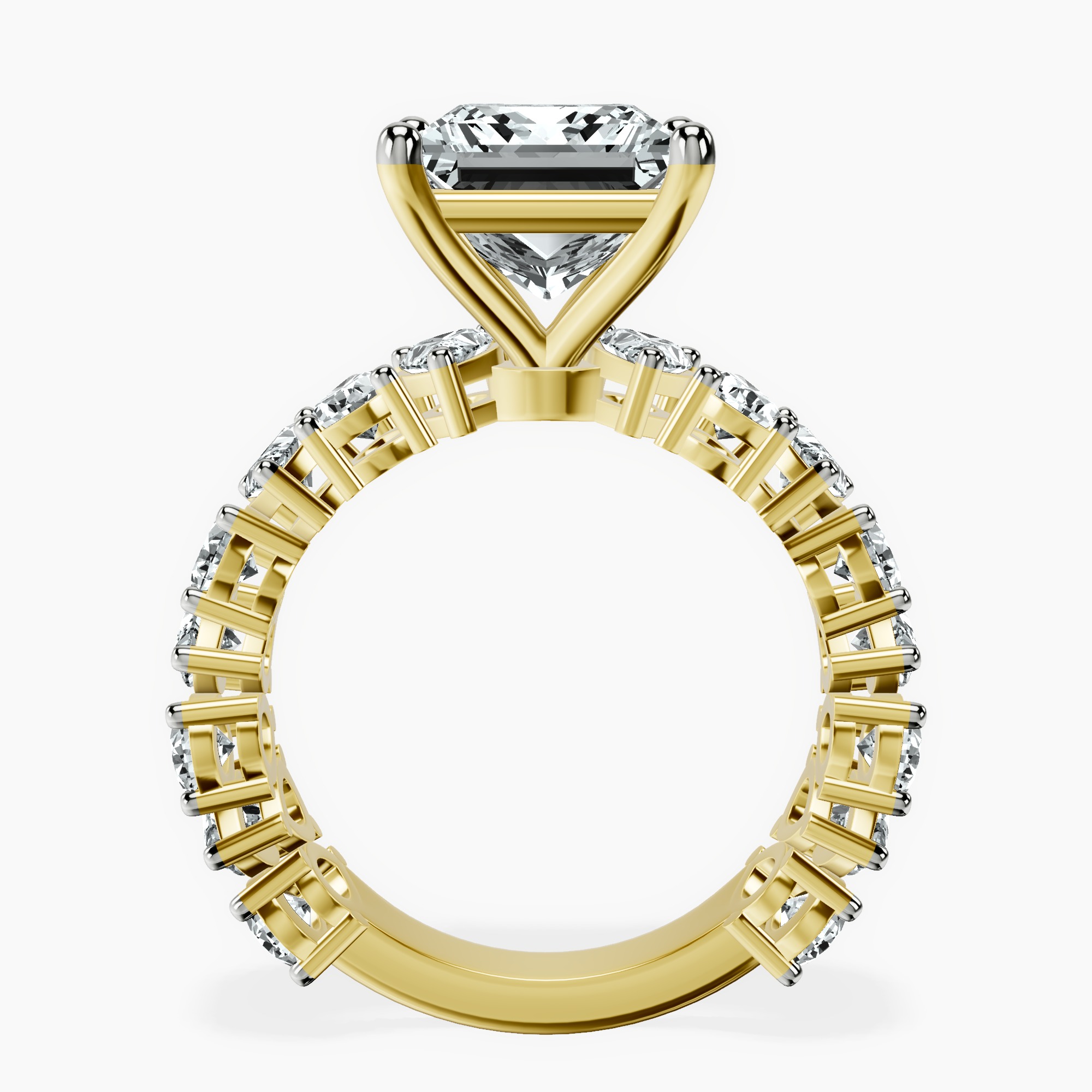 3.31 ct. princess Esme Side Pear Lab Diamond Ring in 18kt yellow gold side right image one
