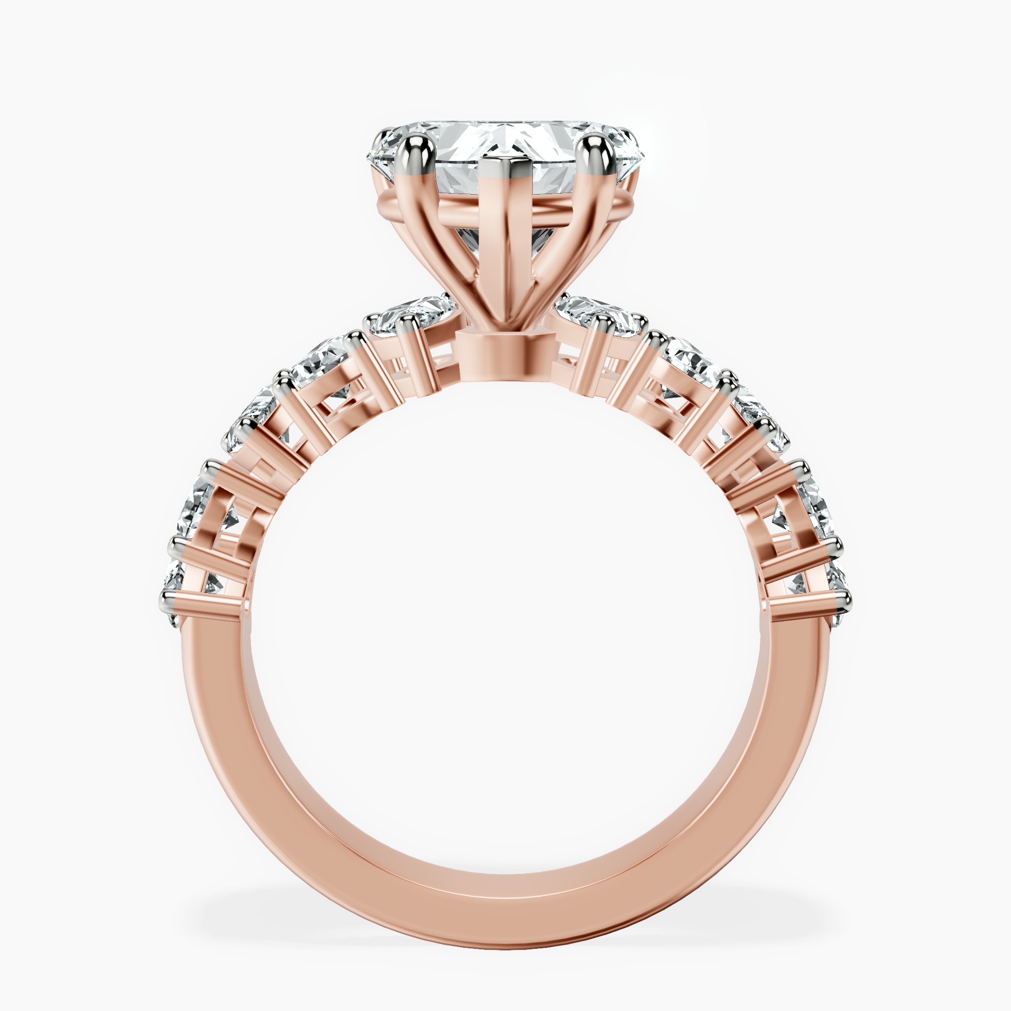 1.29 ct. heart Adeline Side Pear Lab Diamond Ring in 18kt rose gold side right image one