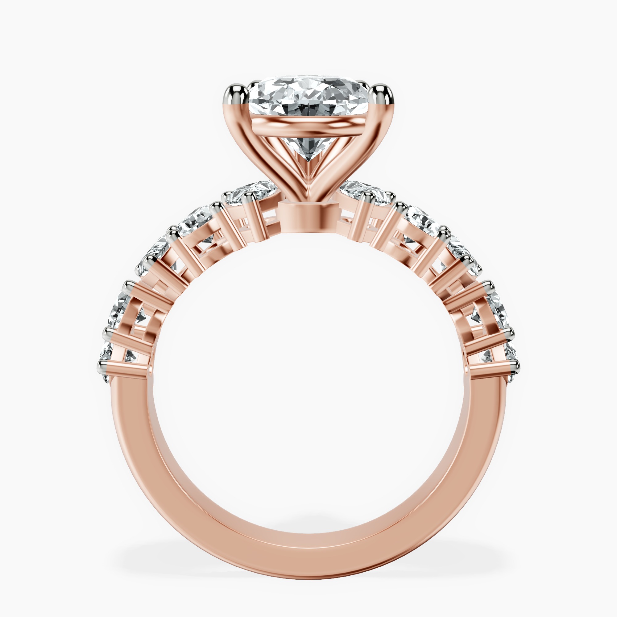 1.34 ct. pear Adeline Side Pear Lab Diamond Ring in 10kt rose gold side right image one