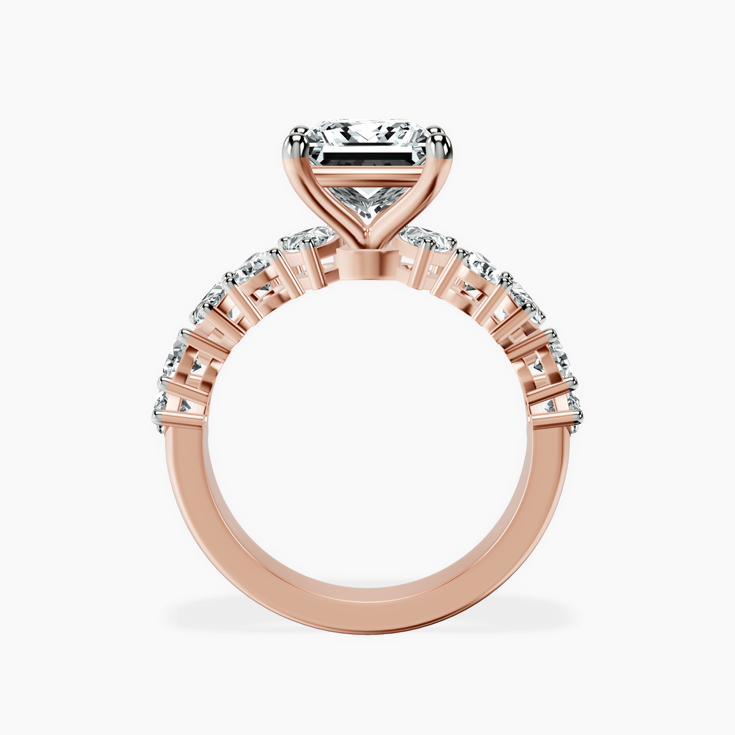 2.81 ct. princess Adeline Side Pear Lab Diamond Ring in 10kt rose gold side right image one
