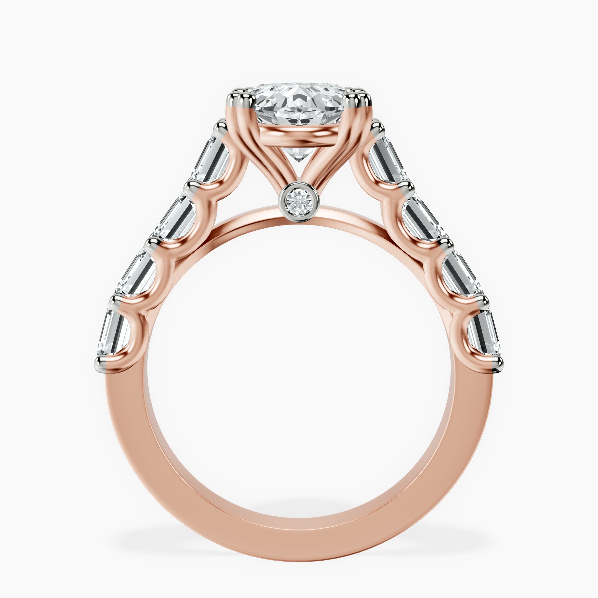 2.40 ct. oval Florence Side Emerald Lab Diamond Ring in 18kt rose gold side right image one