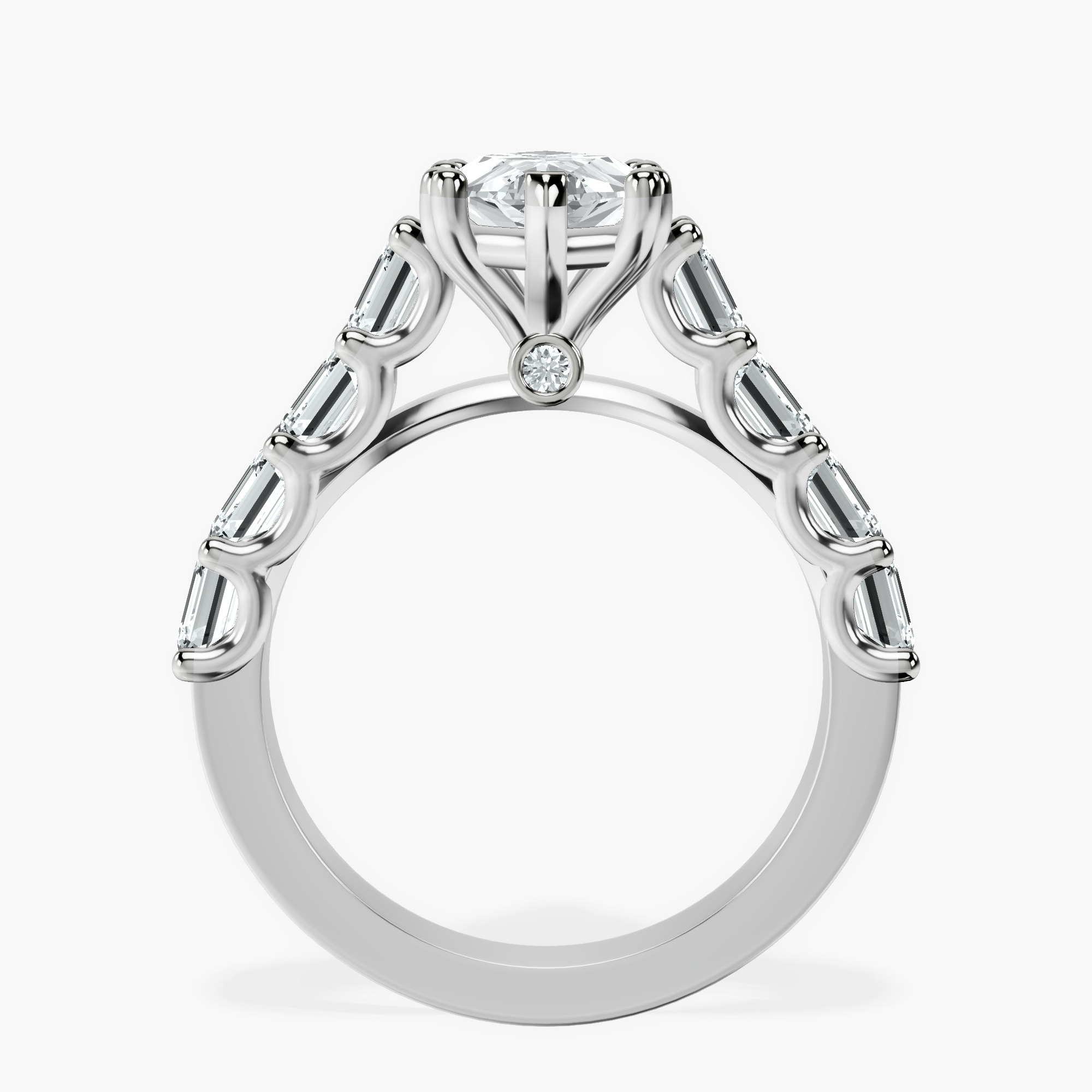 2.00 ct. marquise Florence Side Emerald Lab Diamond Ring in platinum side right image one