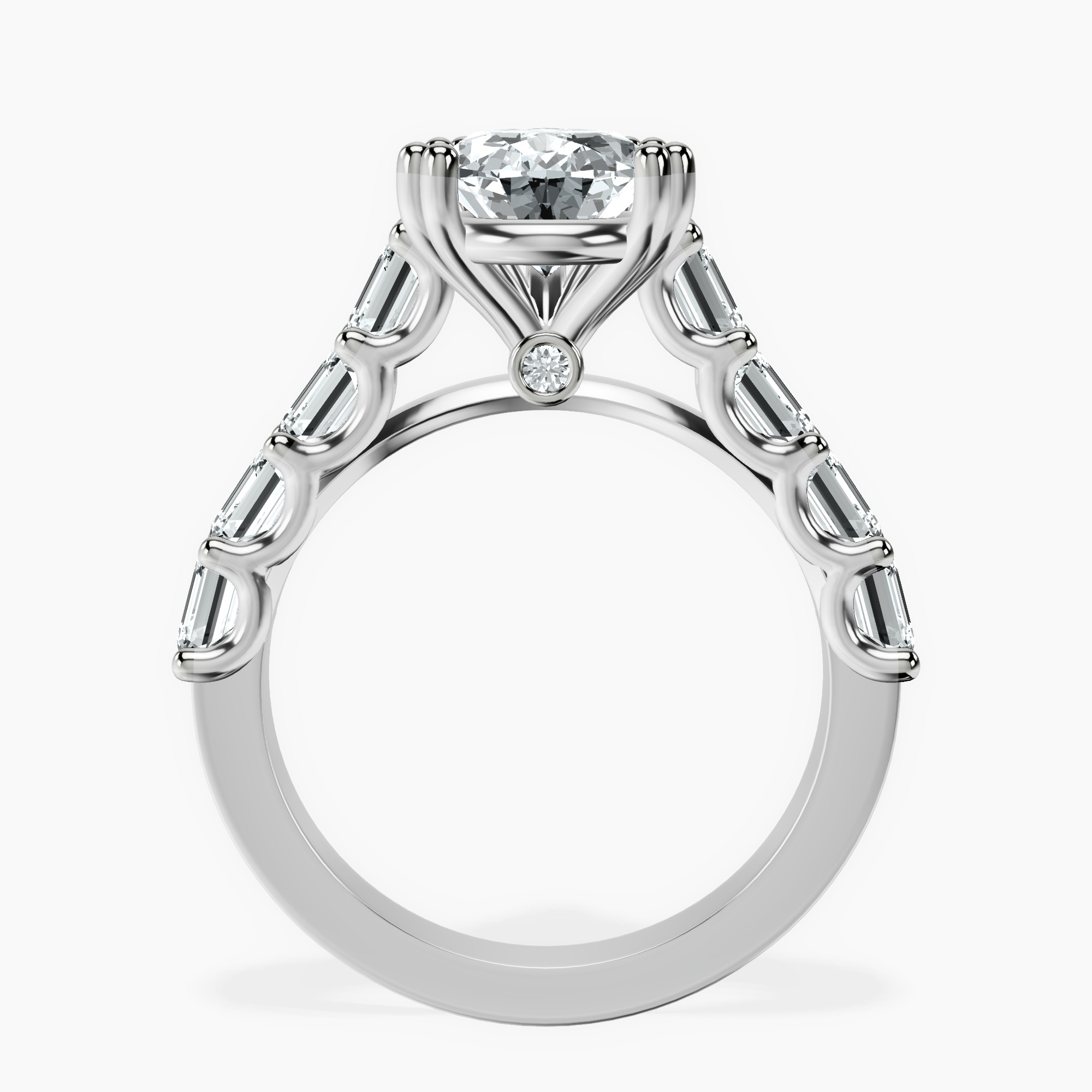 2.96 ct. pear Florence Side Emerald Lab Diamond Ring in 18kt white gold side right image one