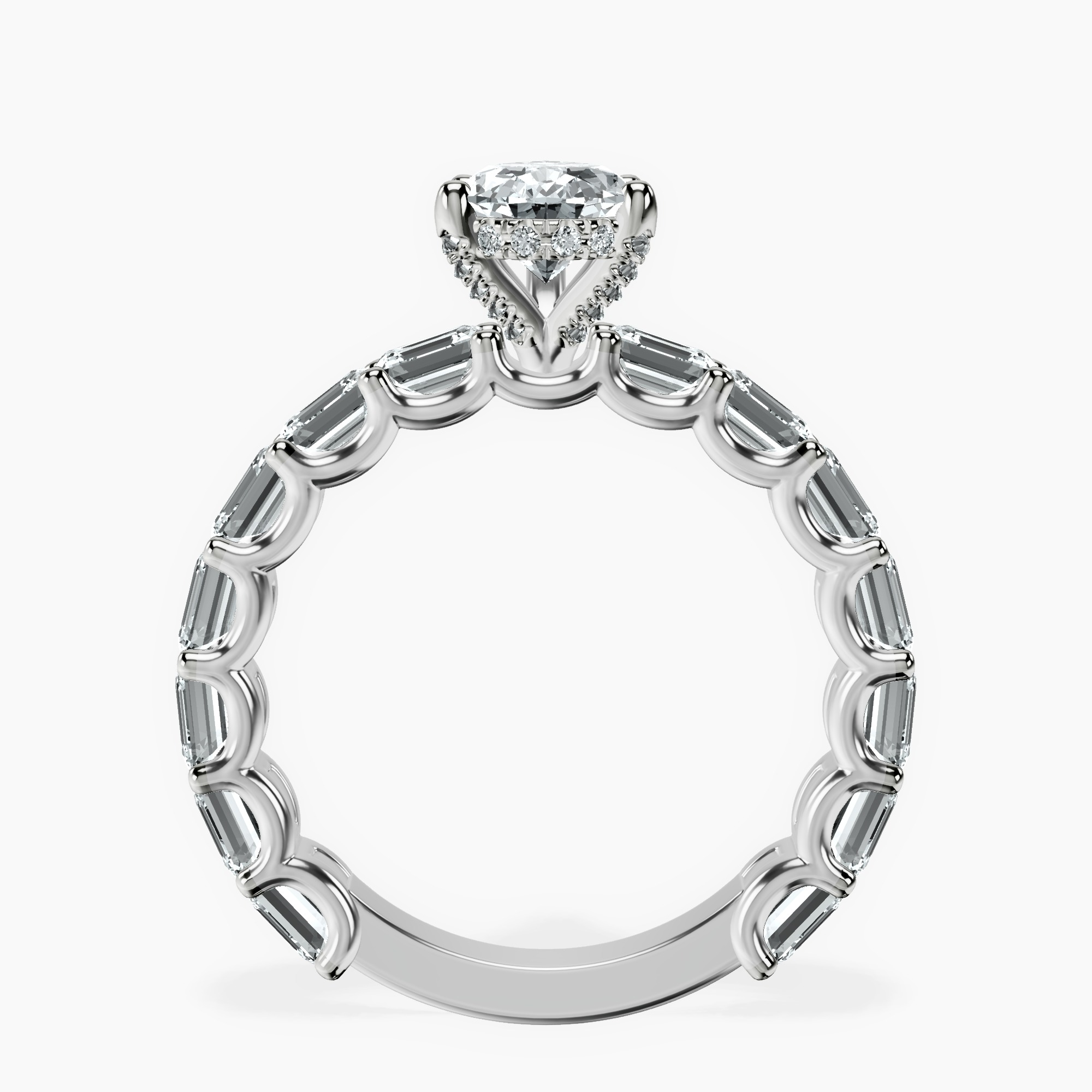 1.34 ct. pear Giselle Side Emerald Lab Diamond Ring in 18kt white gold side right image one