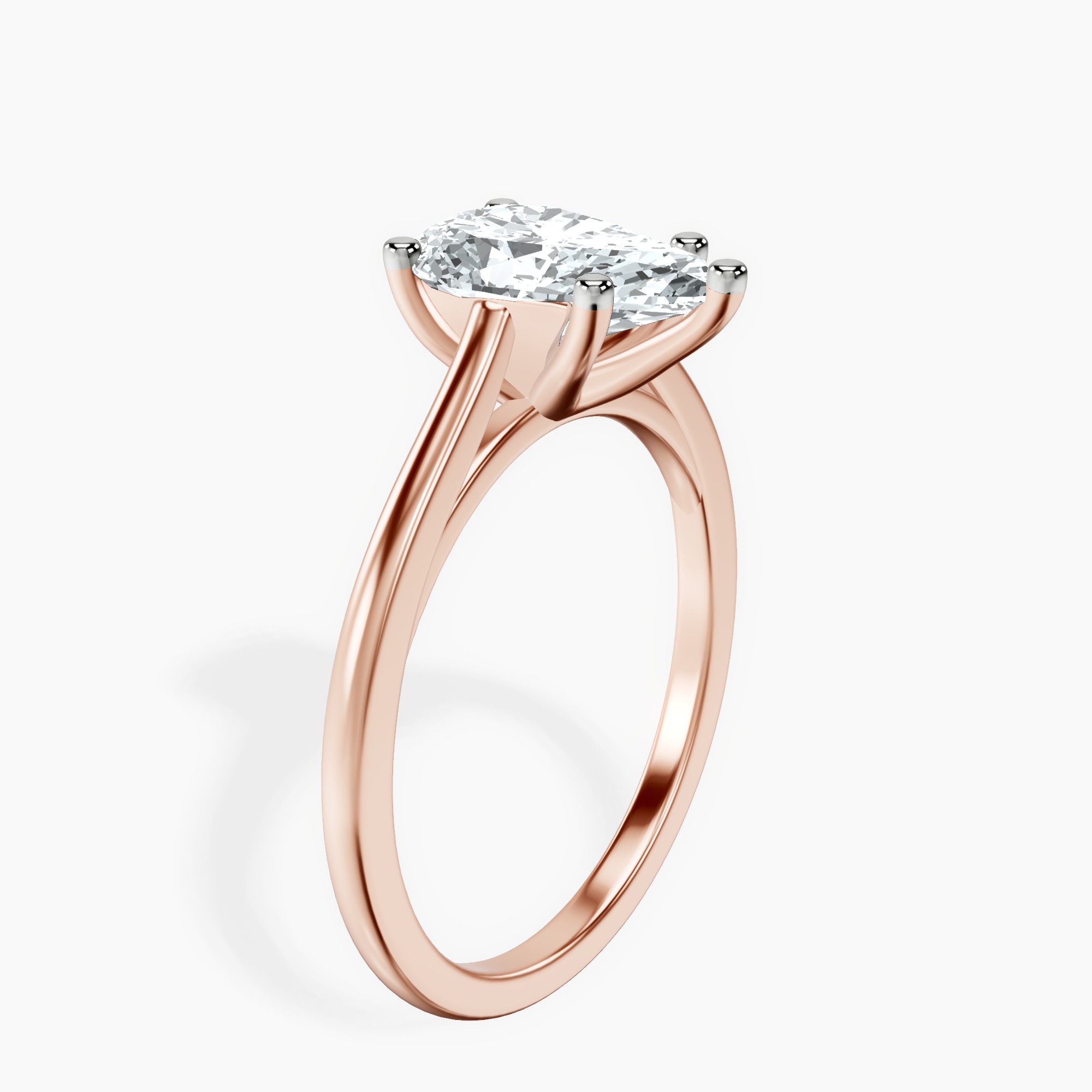 1.34 ct. pear Teagan Solitaire Ring in 10kt rose gold standing product image one