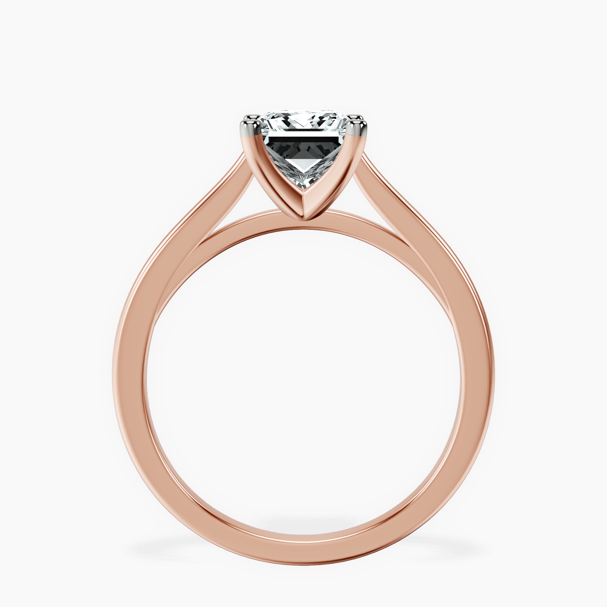 2.81 ct. princess Teagan Solitaire Ring in 14kt rose gold side right image one
