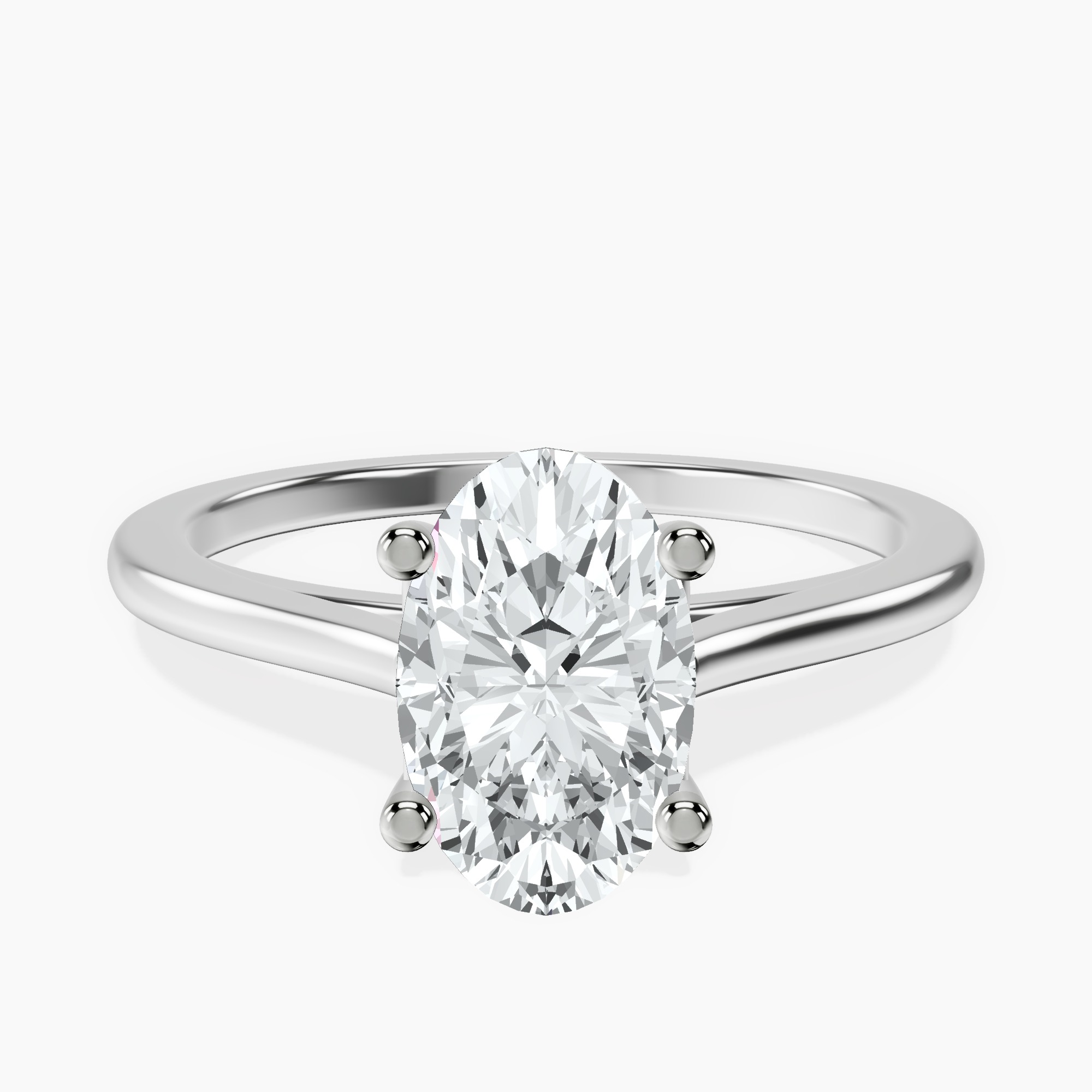3.52 ct. oval Teagan Solitaire Ring in 10kt white gold rtr top