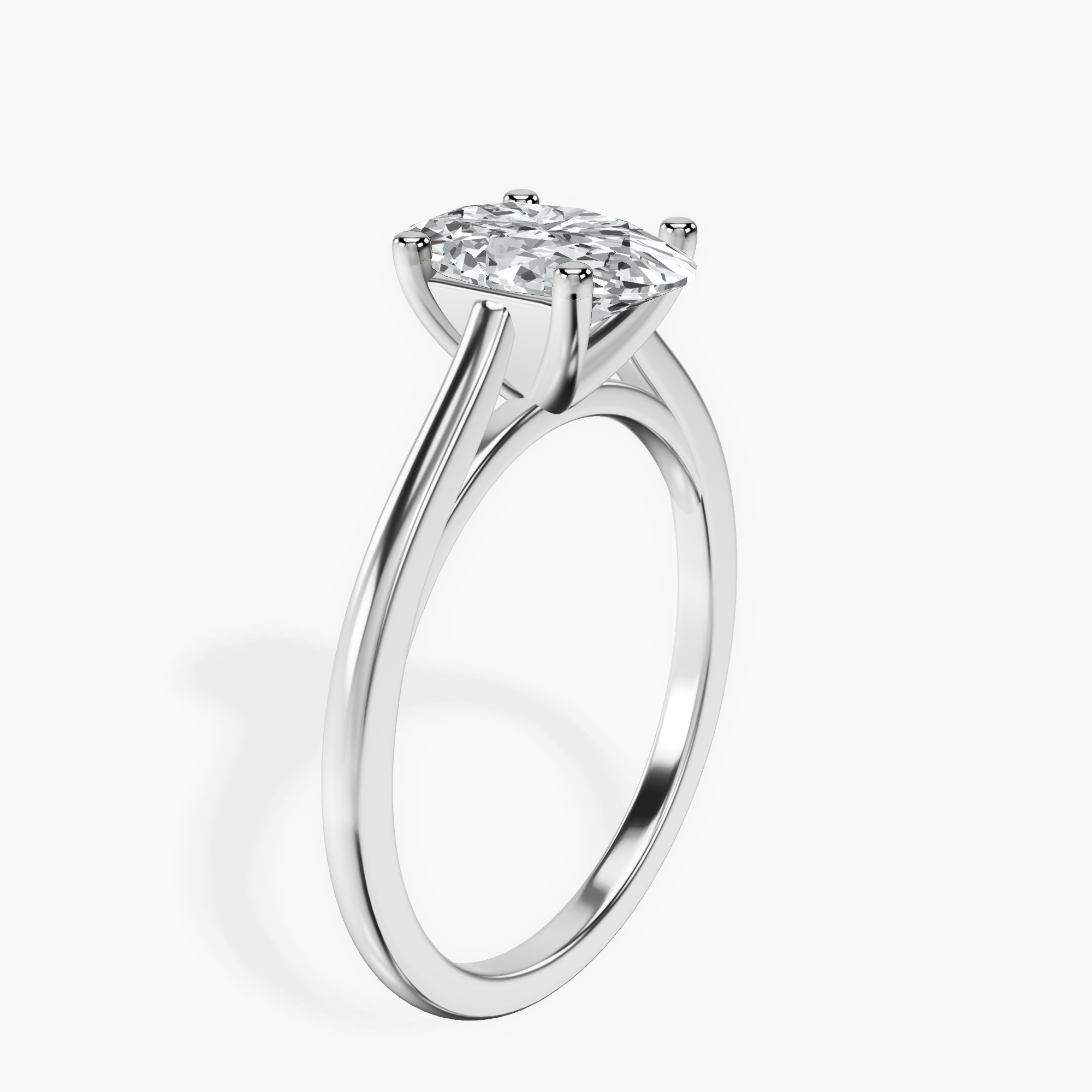 3.52 ct. oval Teagan Solitaire Ring in 10kt white gold standing product image one