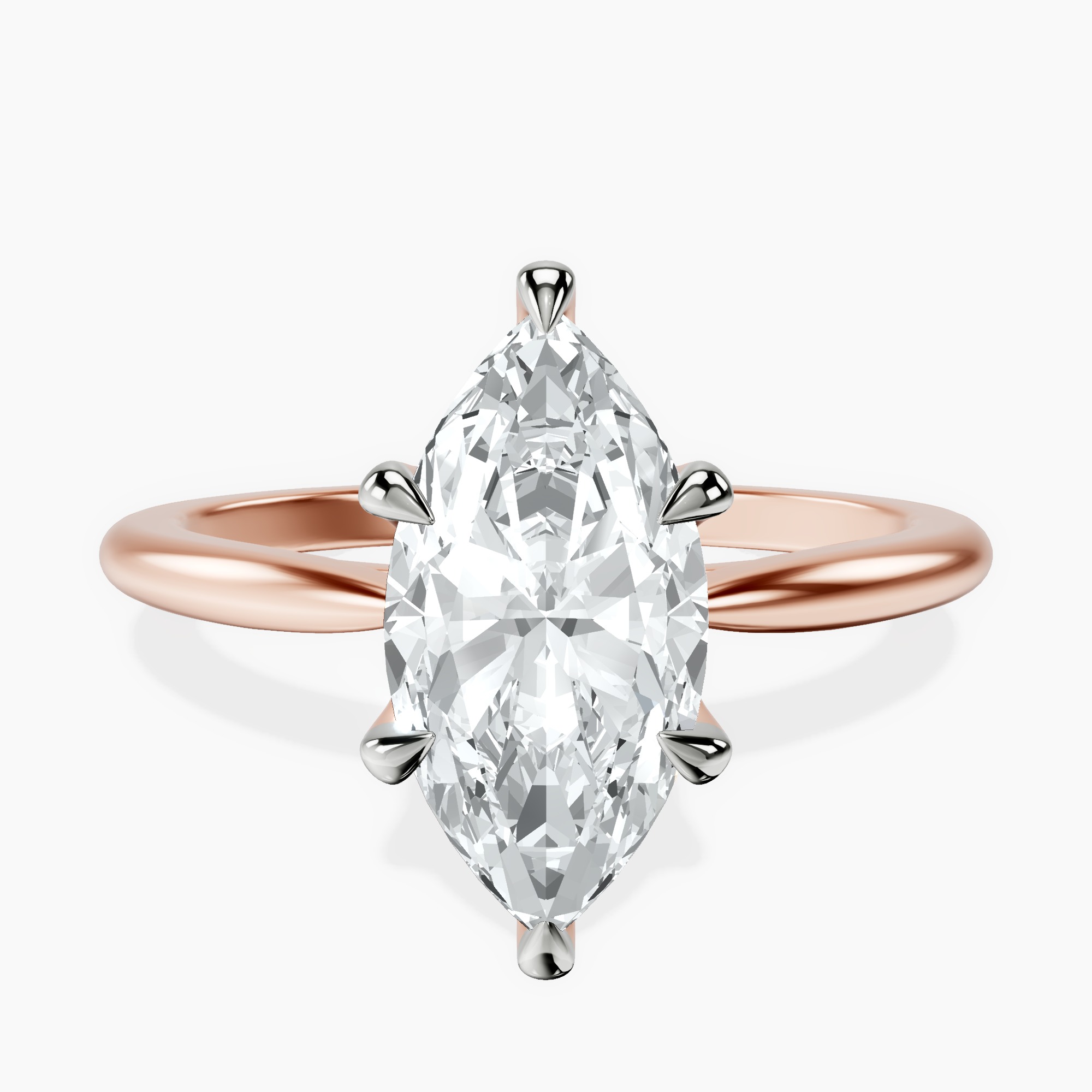 2.40 ct. marquise Azalea Solitaire Ring in 18kt rose gold rtr top