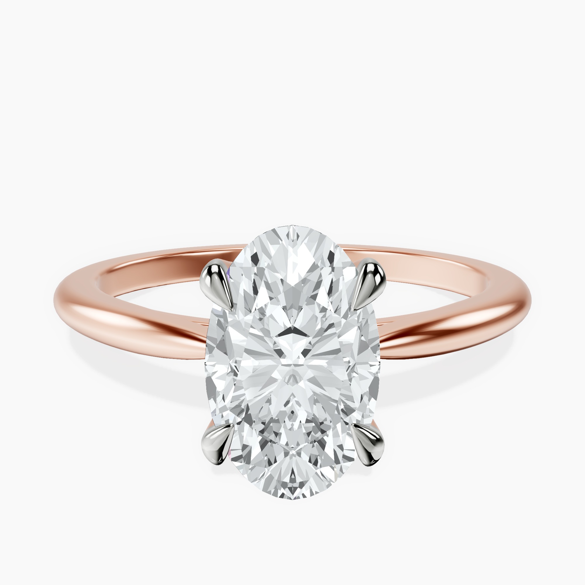 2.40 ct. oval Azalea Solitaire Ring in 14kt rose gold rtr top