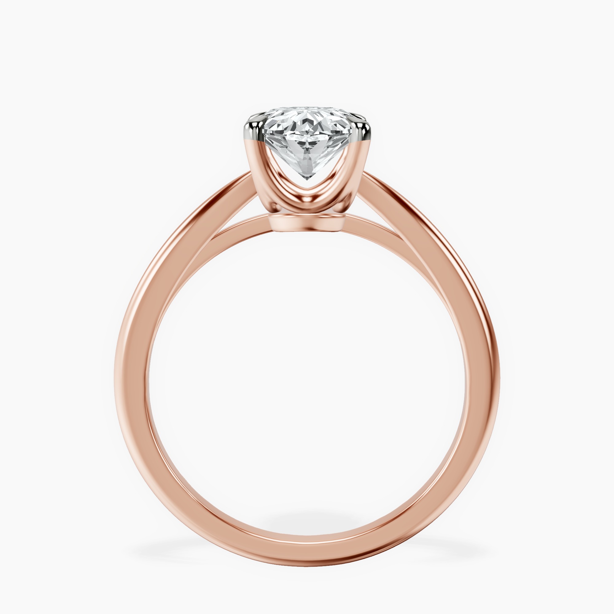 2.40 ct. oval Azalea Solitaire Ring in 14kt rose gold side right image one