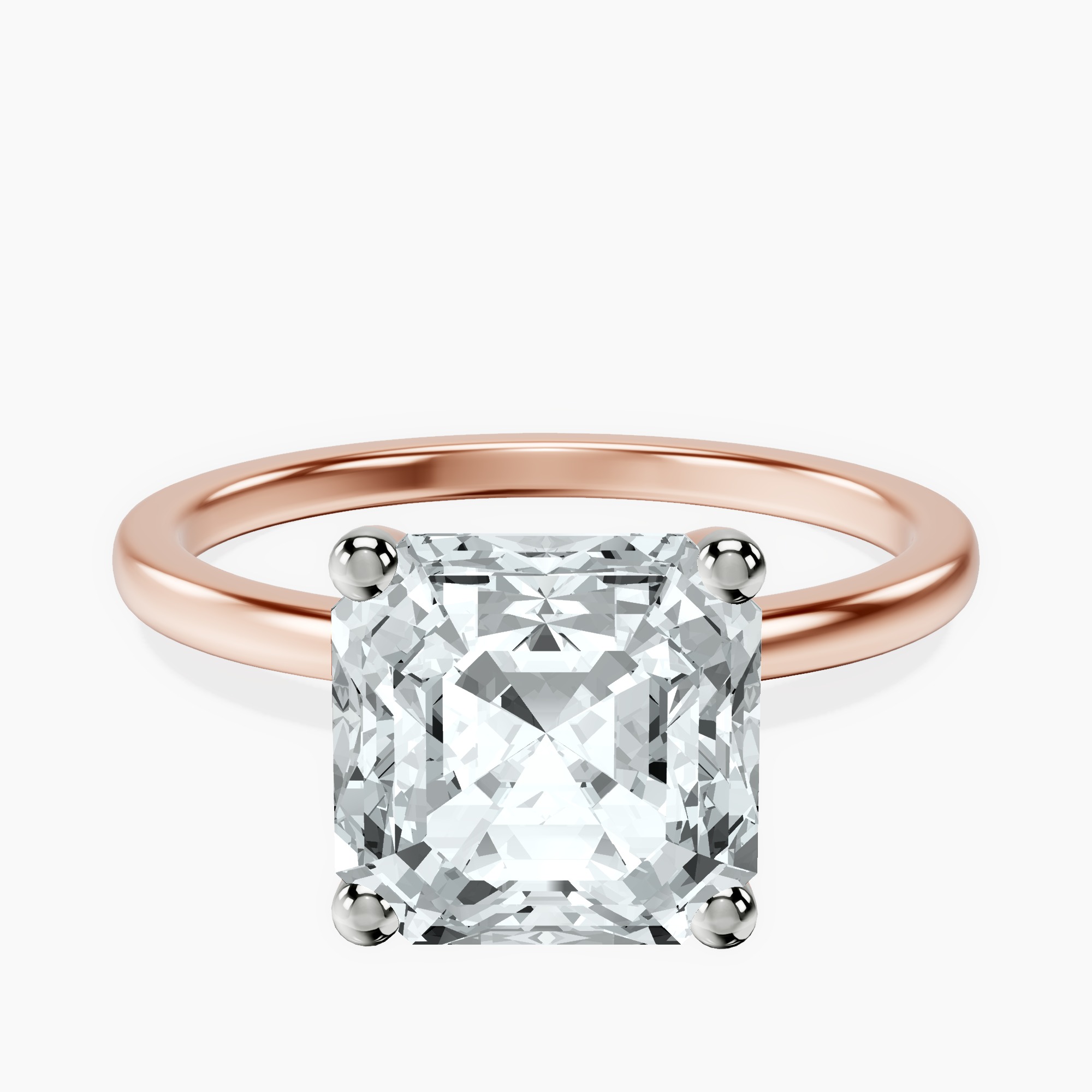 10kt Rose Gold Four Prong Solitaire 1.5mm Lab Diamond Ring front image