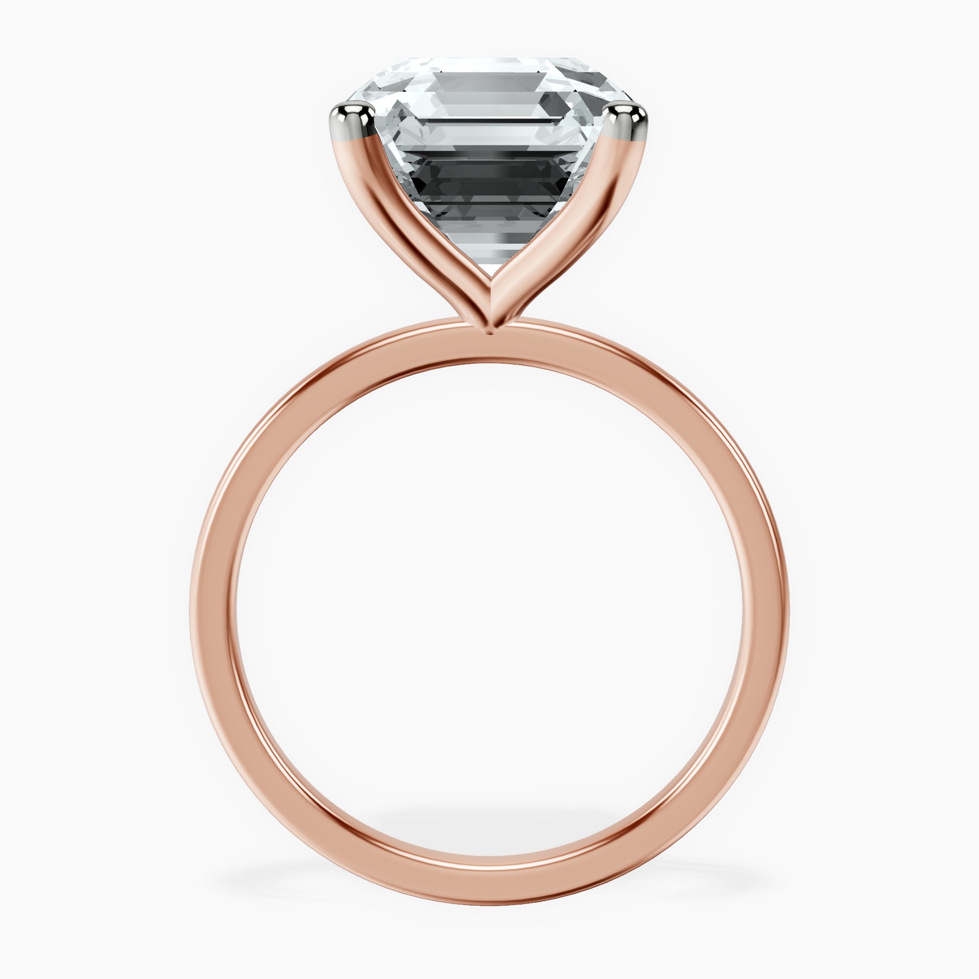 18kt Rose Gold Four Prong Solitaire 1.5mm Lab Diamond Ring side right image one