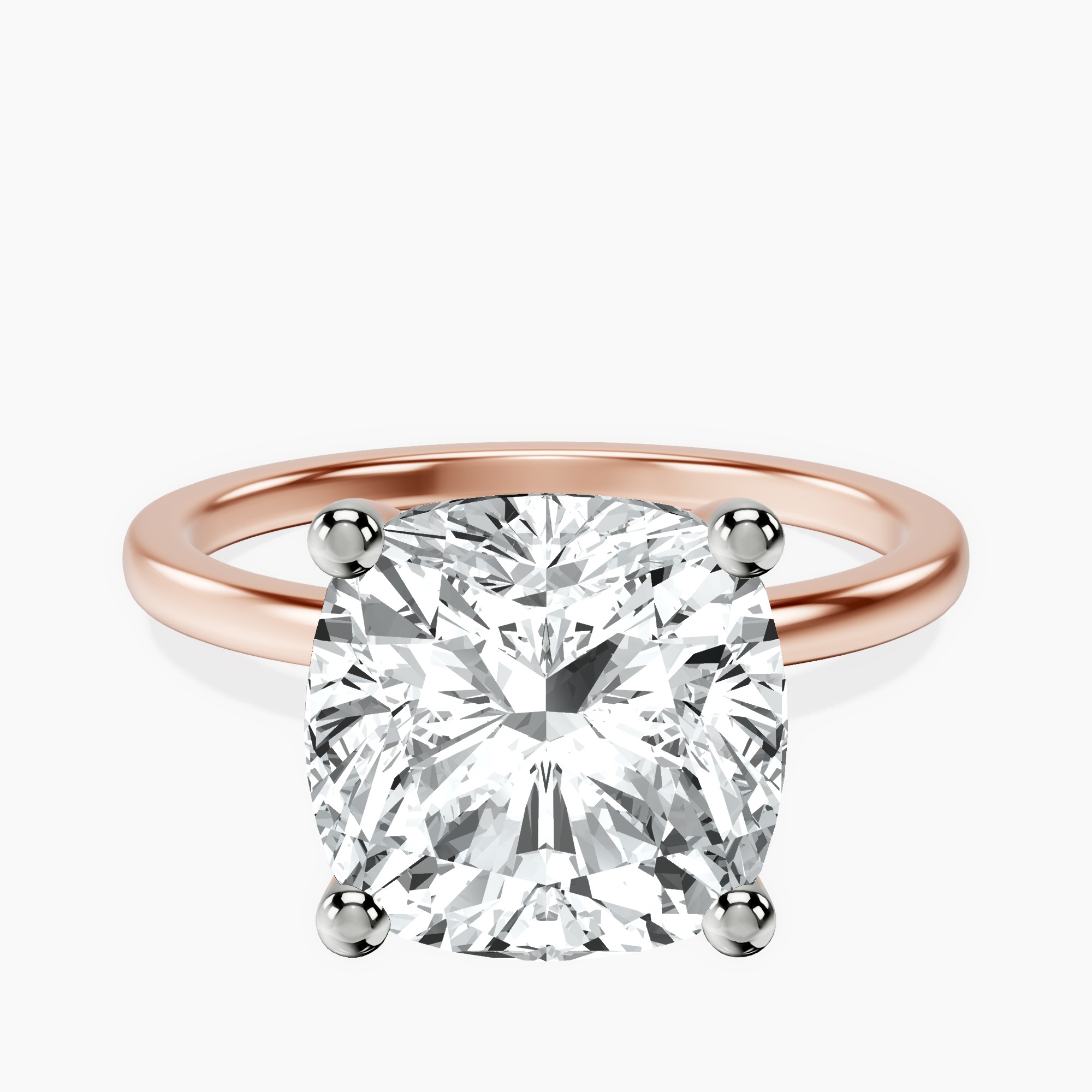 14kt Rose Gold Four Prong Solitaire 1.5mm Lab Diamond Ring front image