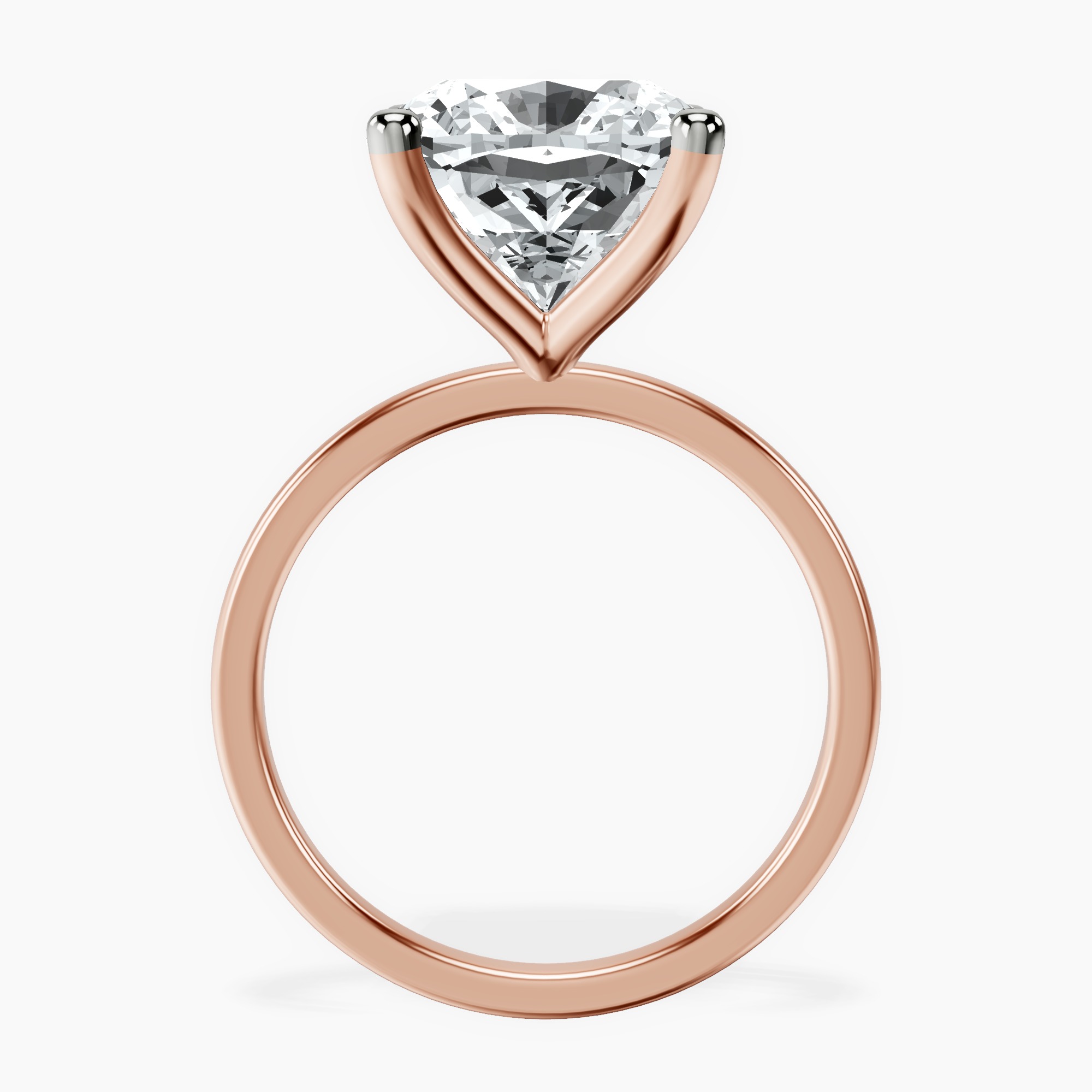 18kt Rose Gold Four Prong Solitaire 1.5mm Lab Diamond Ring side right image one