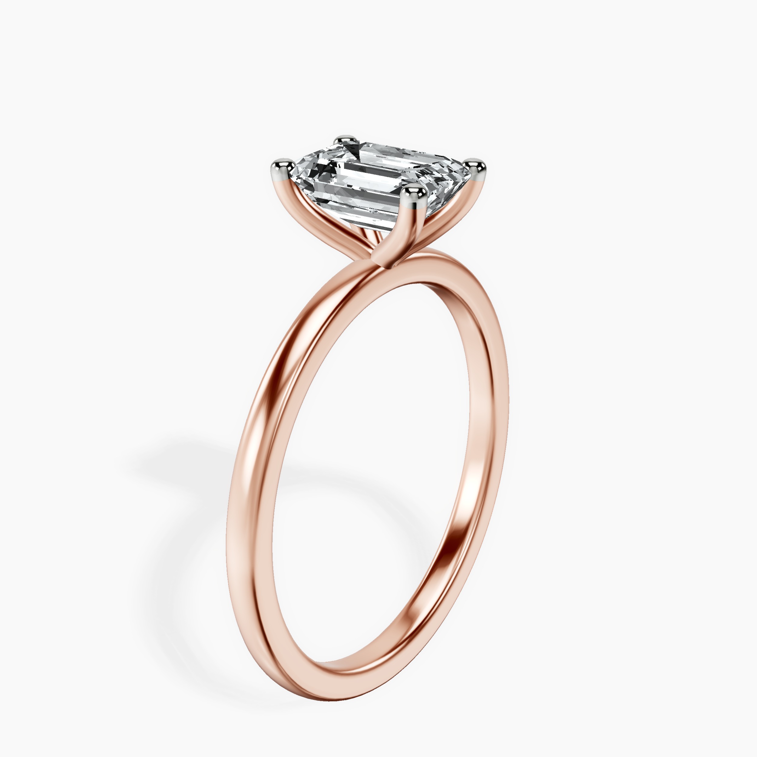 1.01 ct. emerald Four Prong Ring in 10kt rose gold standing product image one