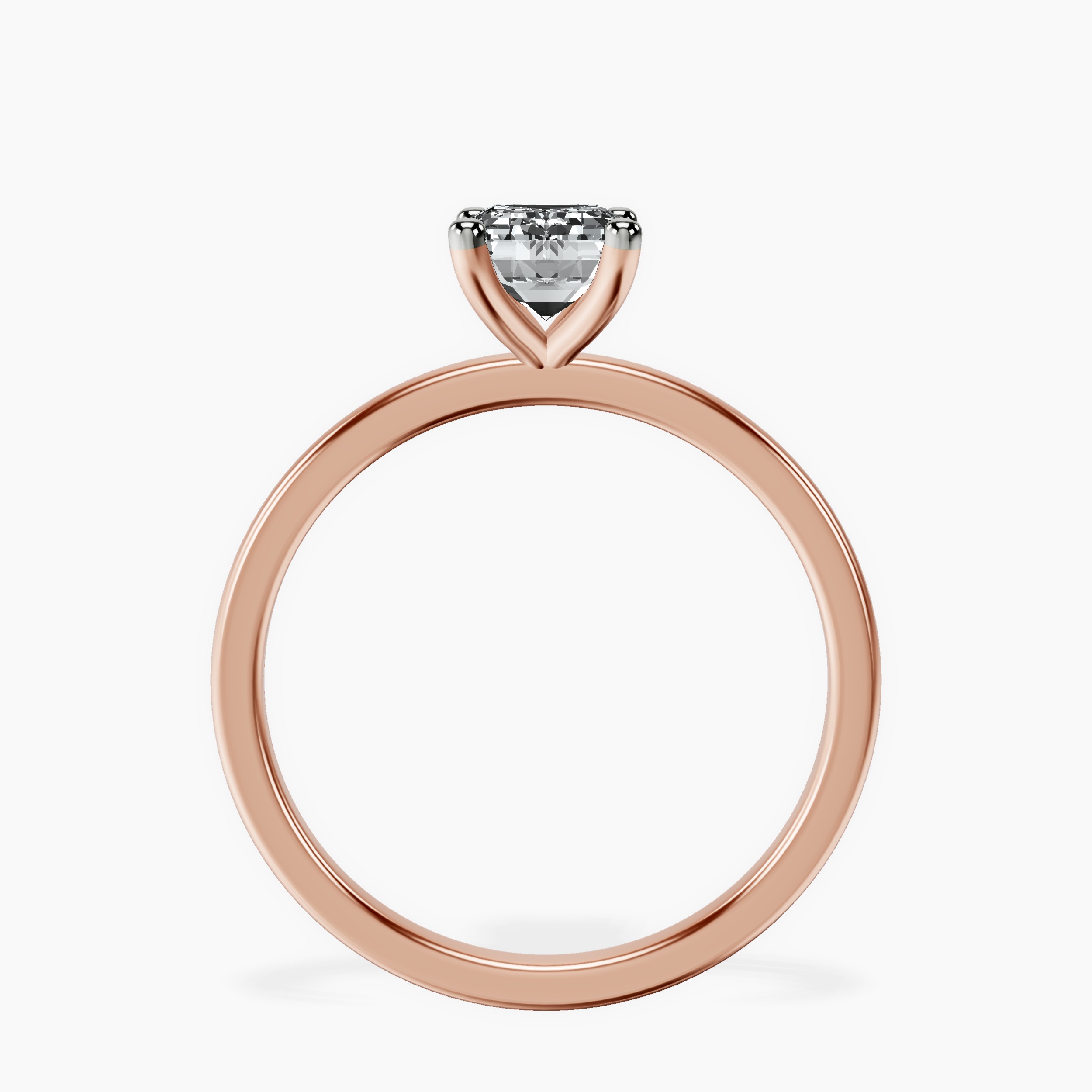 1.01 ct. emerald Four Prong Ring in 10kt rose gold side right image one