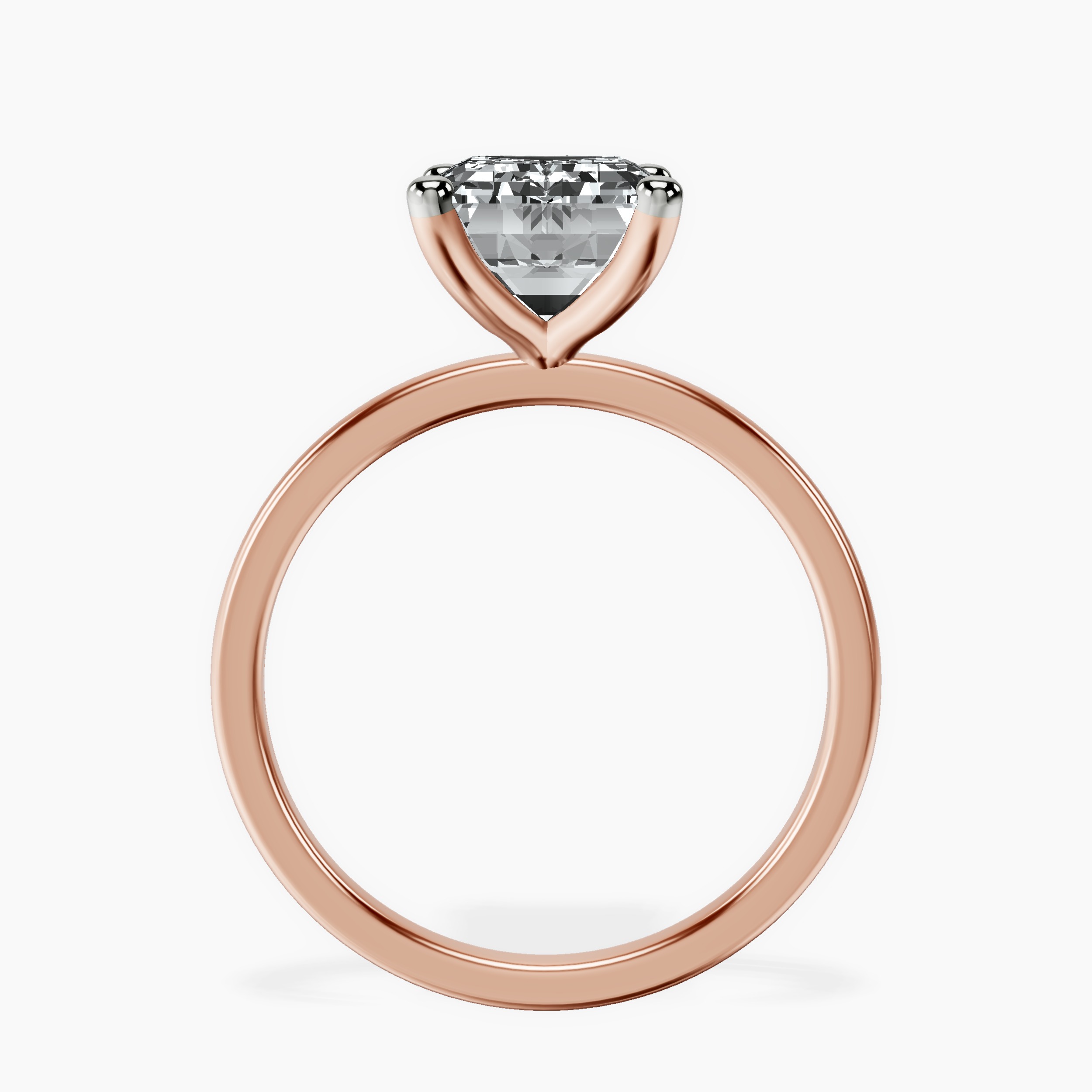 14kt Rose Gold Four Prong Solitaire 1.5mm Lab Diamond Ring side right image one